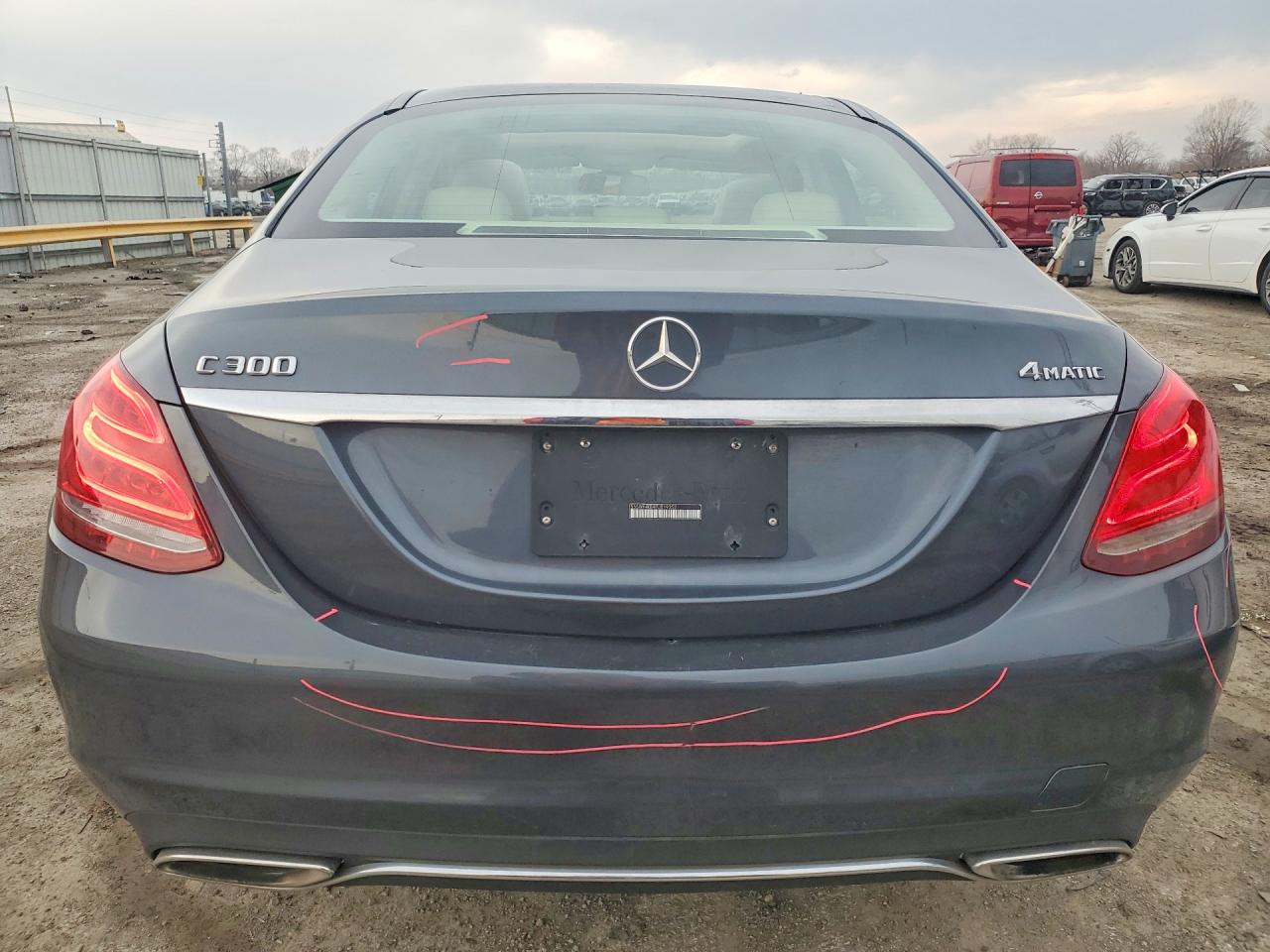 2015 Mercedes-benz C 300 4matic Gray vin: 55SWF4KB4FU019352