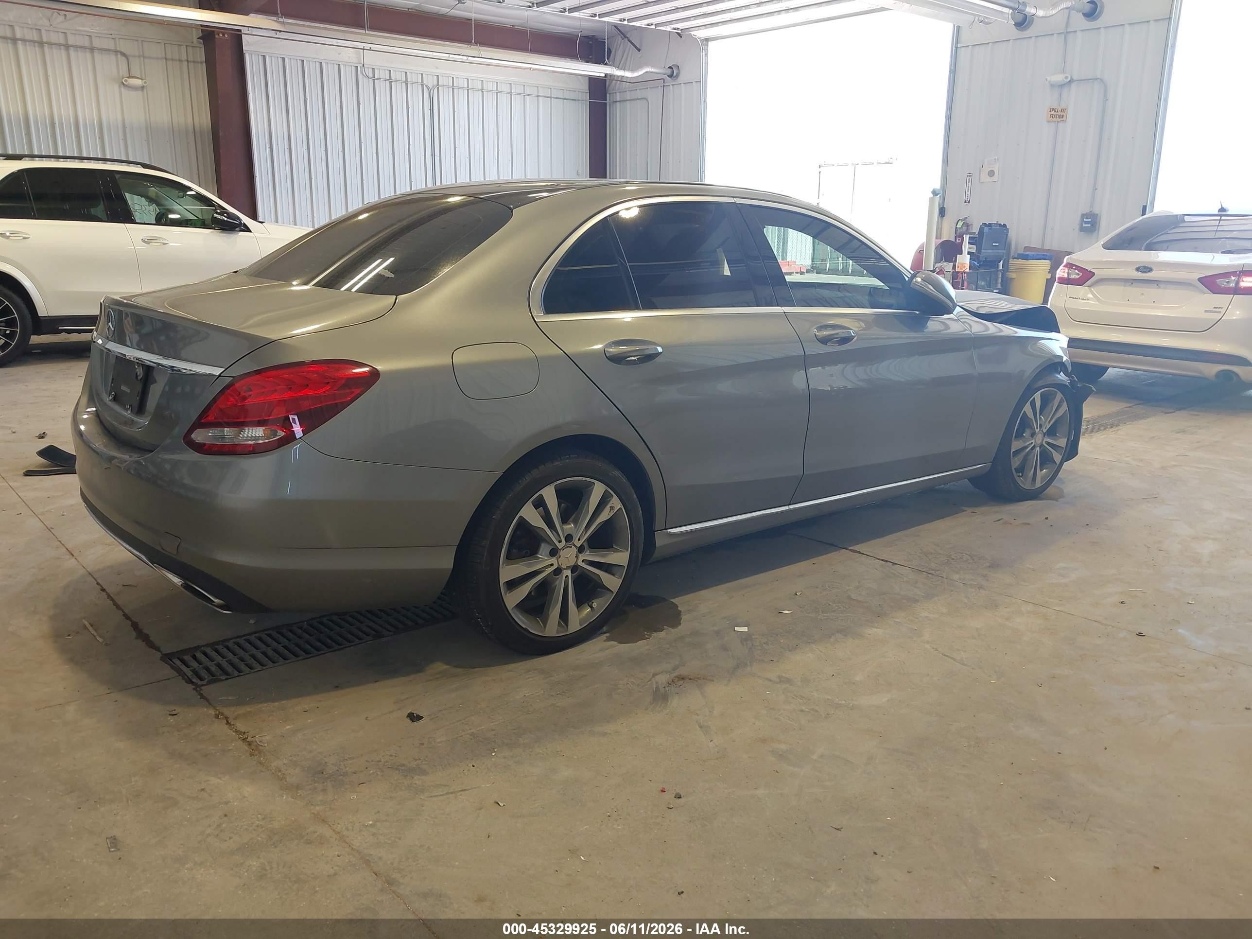 2015 Mercedes-benz C 300 4matic Gray vin: 55SWF4KB4FU020856