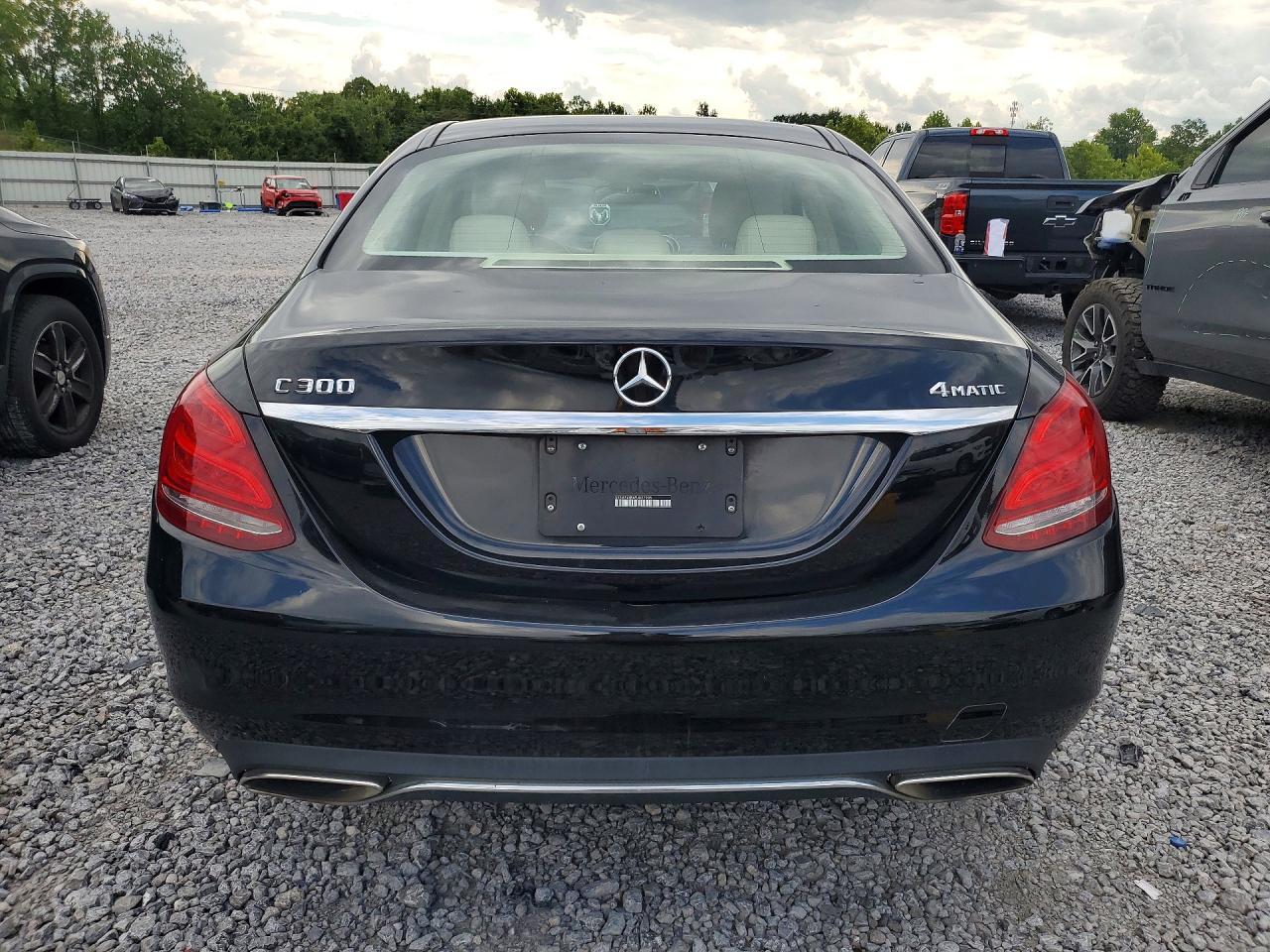 2015 Mercedes-benz C 300 4matic Black vin: 55SWF4KB4FU027905