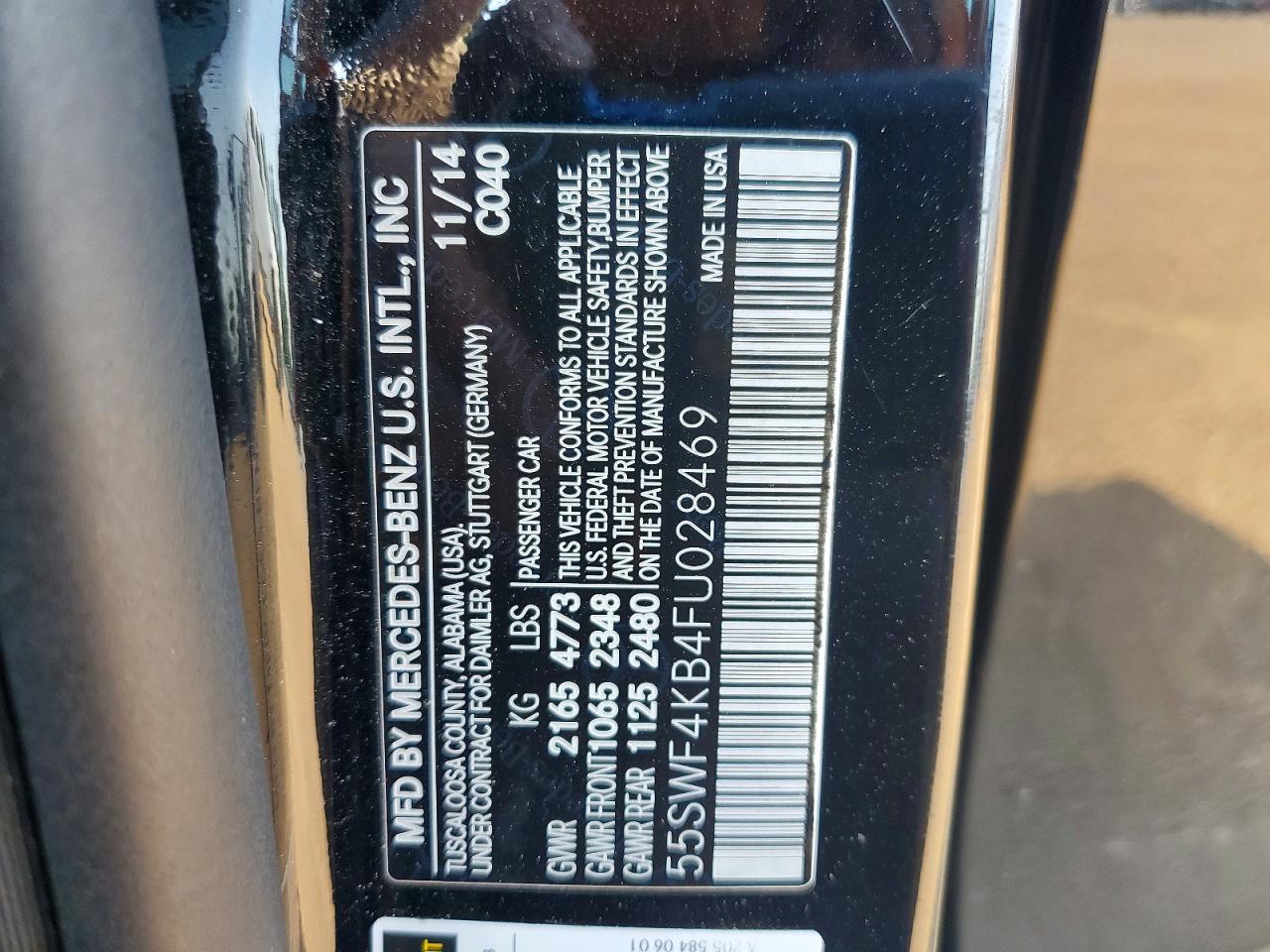 2015 Mercedes-benz C 300 4matic Black vin: 55SWF4KB4FU028469