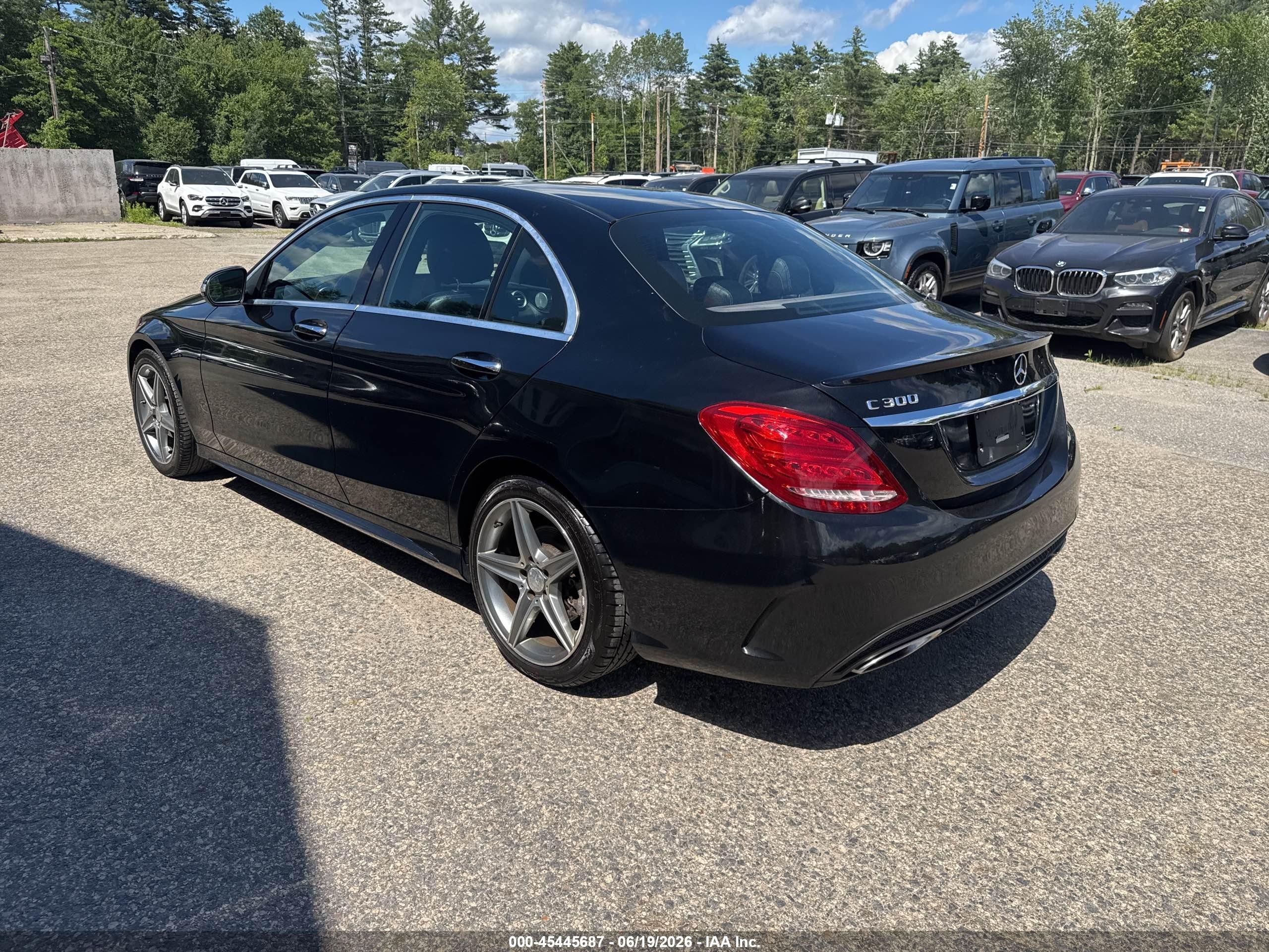 2015 Mercedes-benz C 300 Sport 4matic Black vin: 55SWF4KB4FU052464