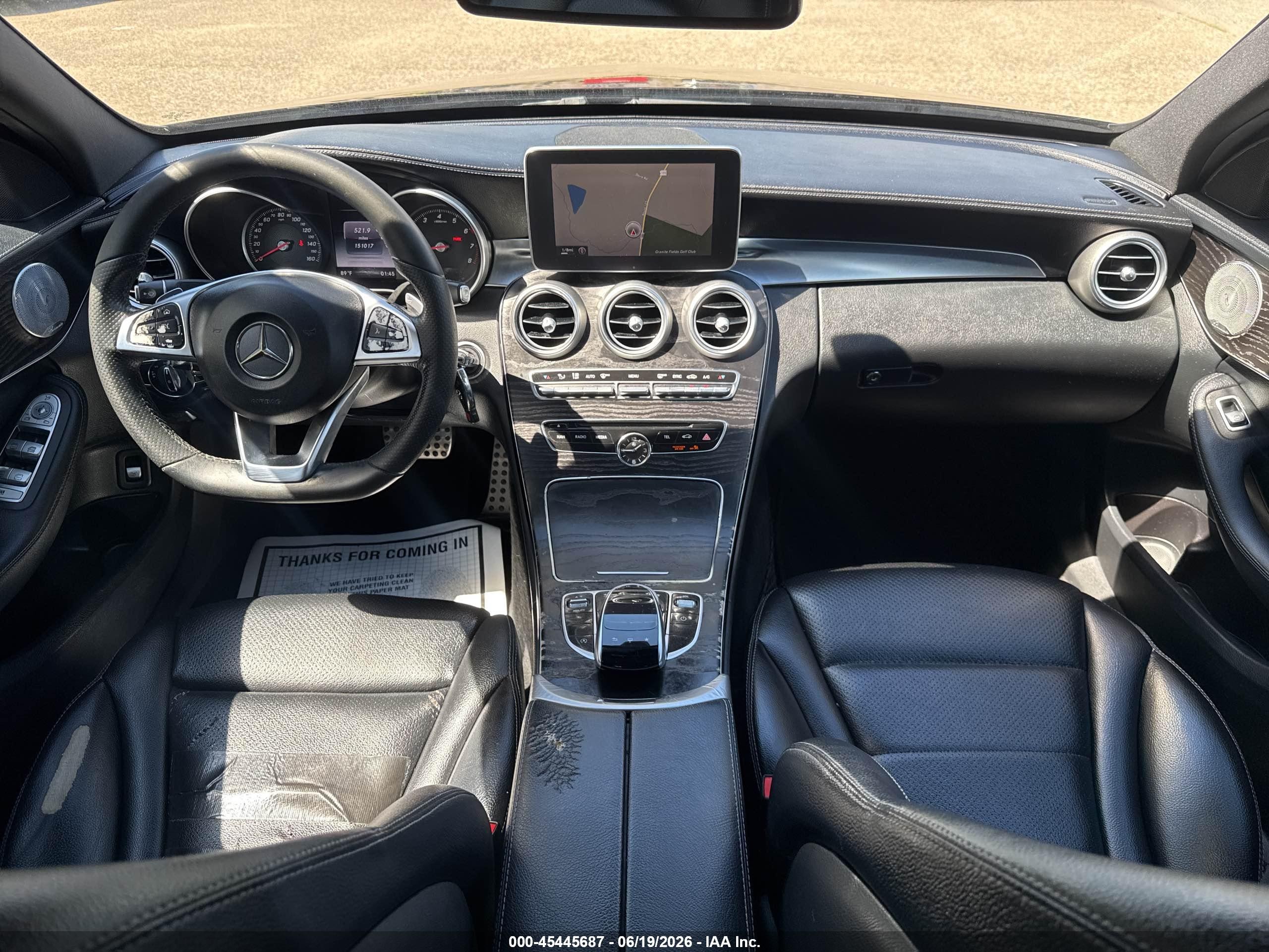 2015 Mercedes-benz C 300 Sport 4matic Black vin: 55SWF4KB4FU052464