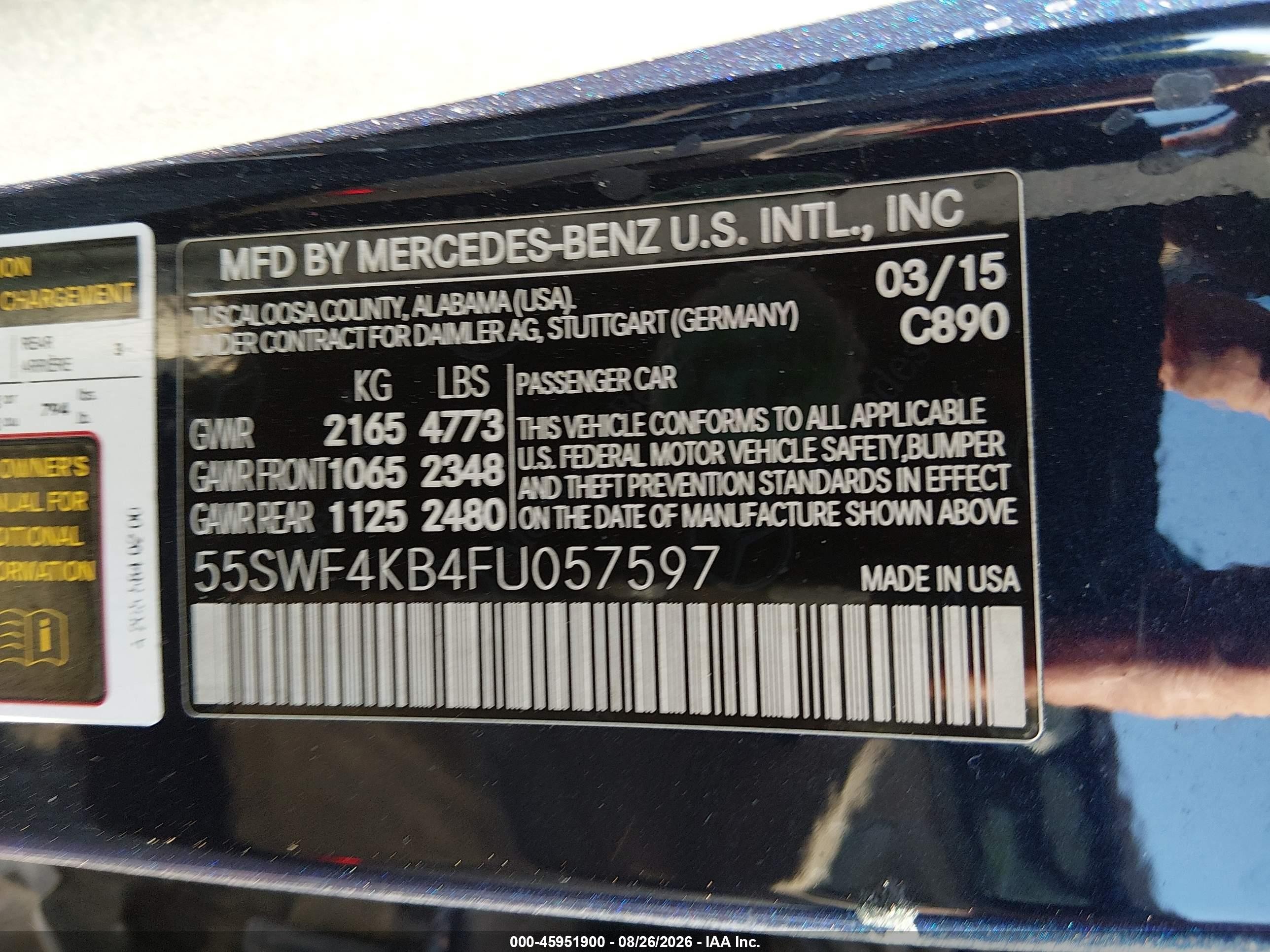 2015 Mercedes-benz C 300 Luxury 4matic Черный vin: 55SWF4KB4FU057597