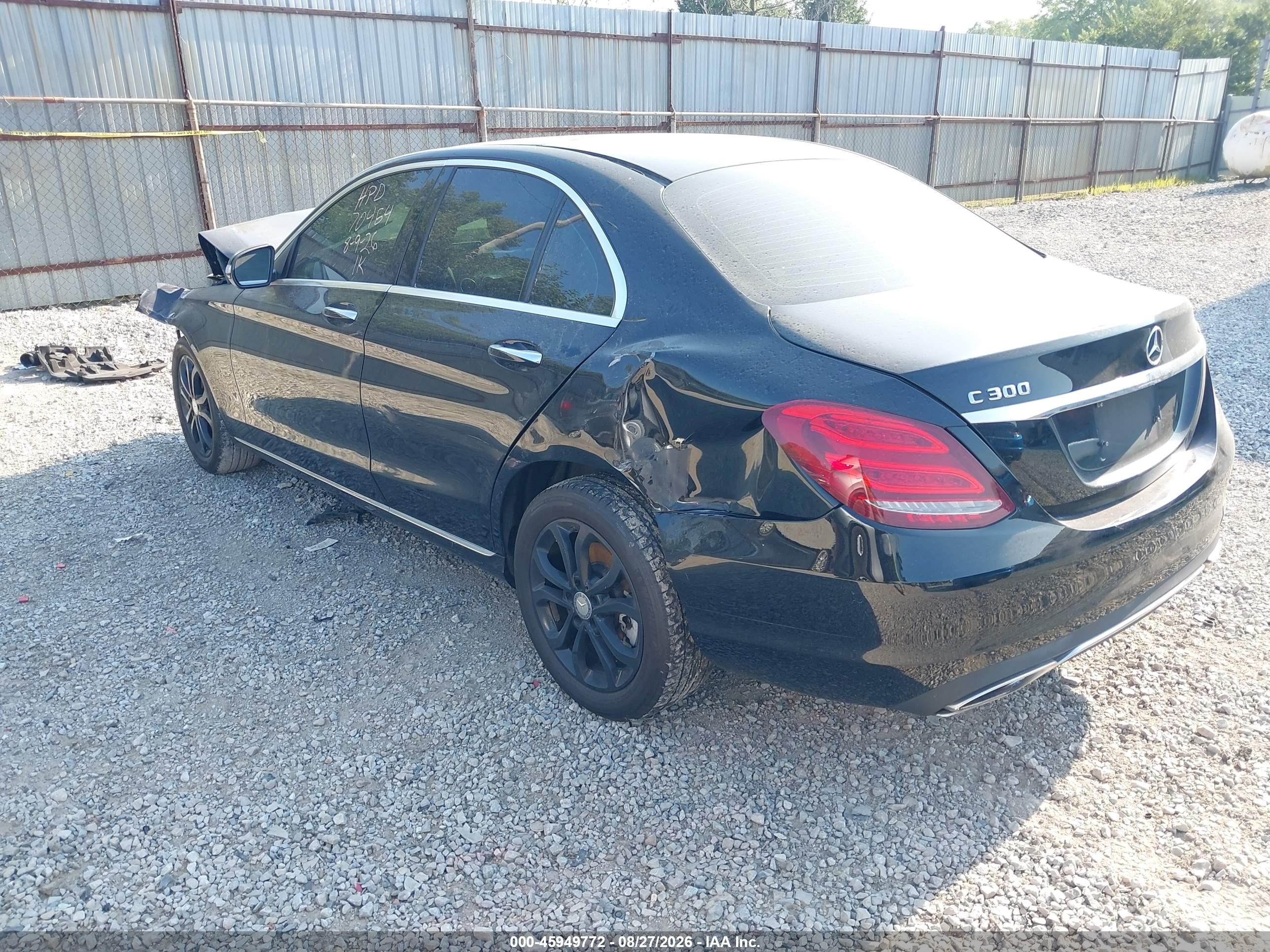 2015 Mercedes-benz C 300 4matic Black vin: 55SWF4KB4FU072553