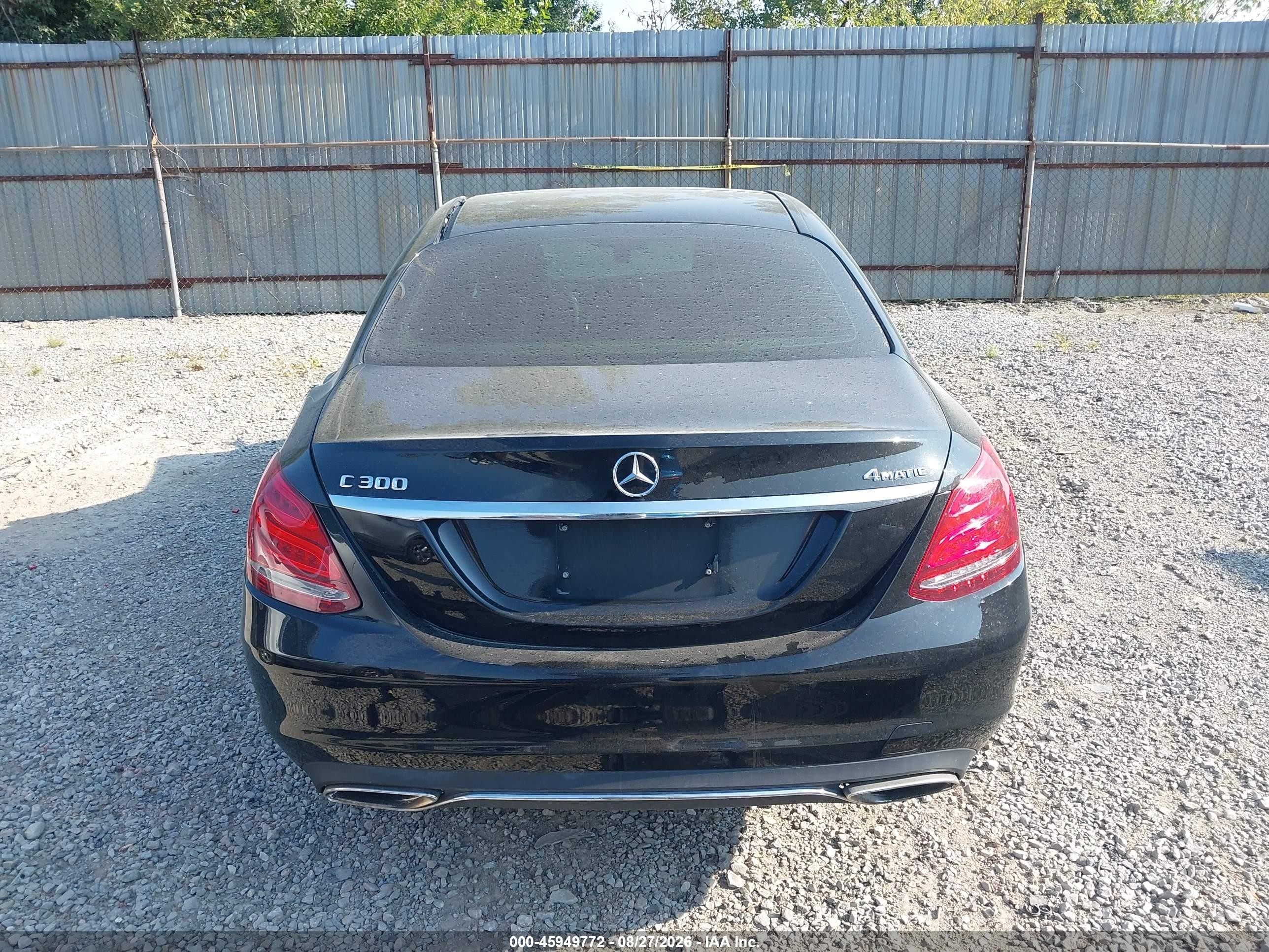 2015 Mercedes-benz C 300 4matic Black vin: 55SWF4KB4FU072553