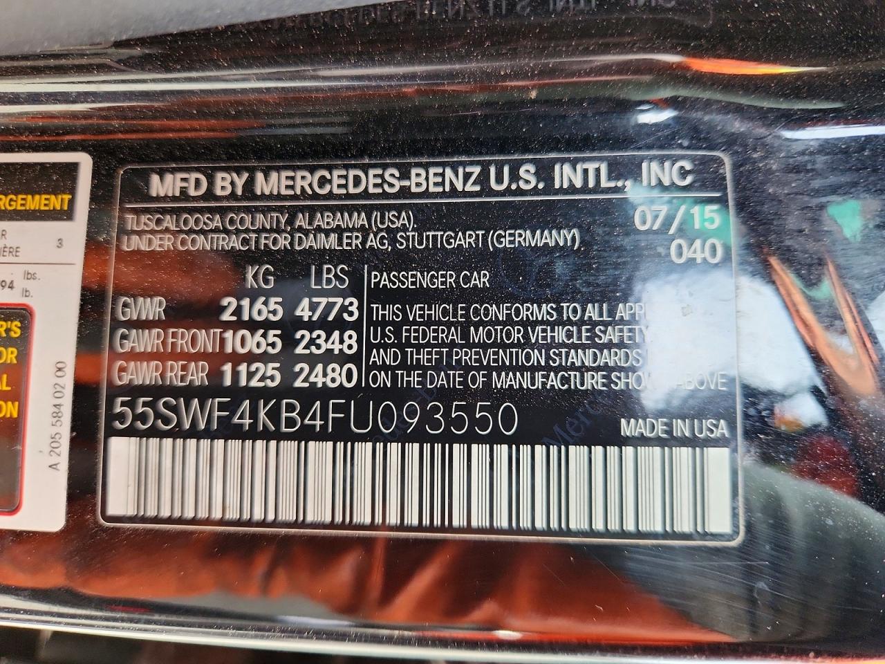 2015 Mercedes-benz C 300 4matic Черный vin: 55SWF4KB4FU093550