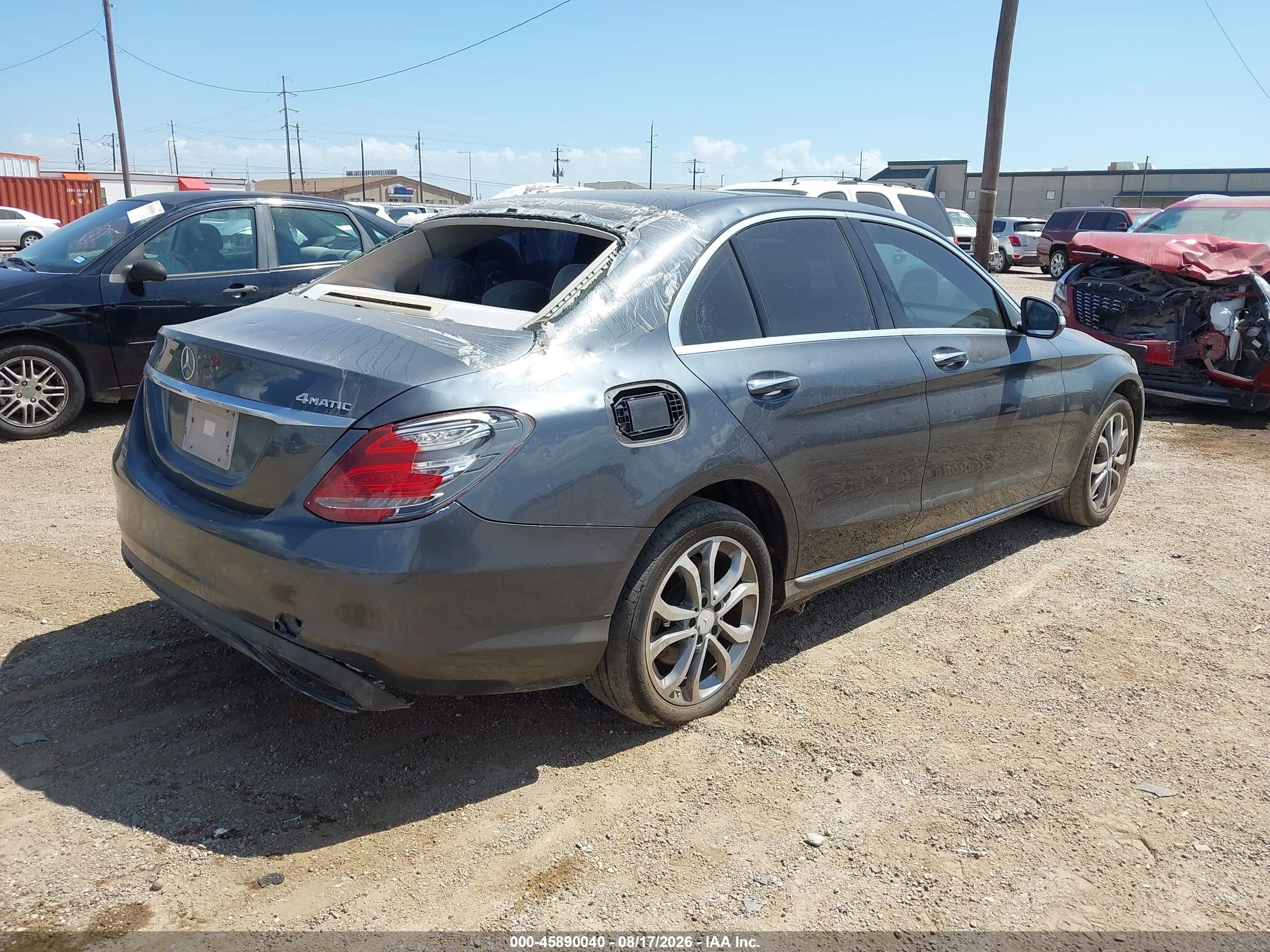 2015 Mercedes-benz C 300 4matic Gray vin: 55SWF4KB5FU001233