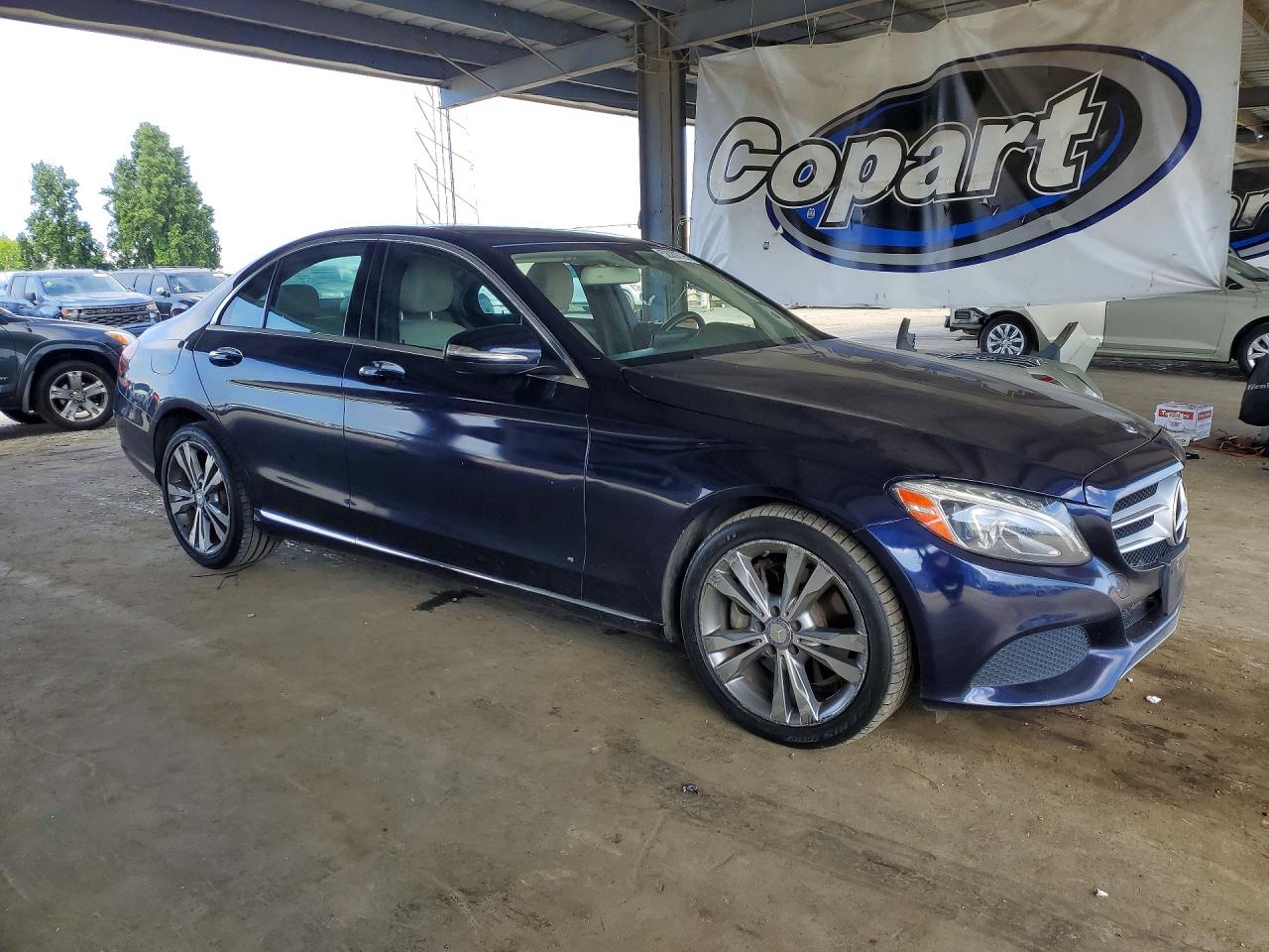 2015 Mercedes-benz C 300 4matic Blue vin: 55SWF4KB5FU012460