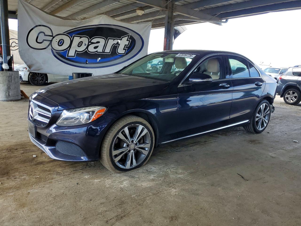 2015 Mercedes-benz C 300 4matic Blue vin: 55SWF4KB5FU012460