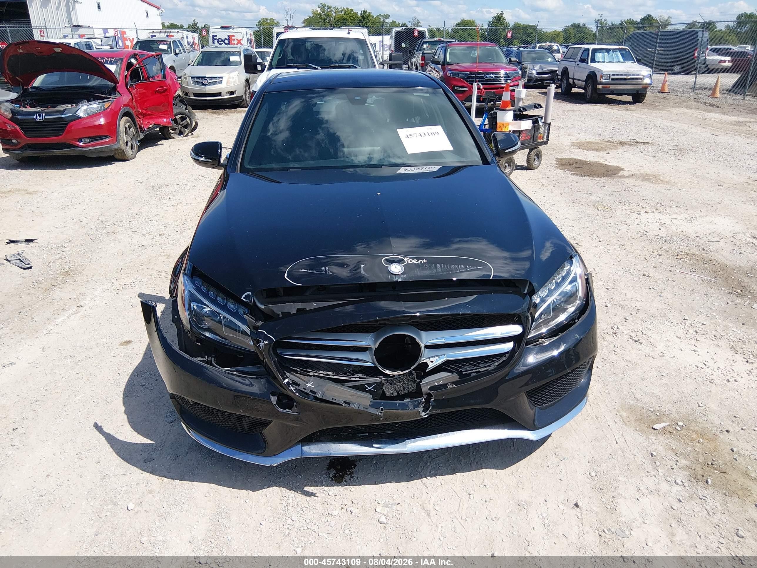 2015 Mercedes-benz C 300 Sport 4matic Black vin: 55SWF4KB5FU013043