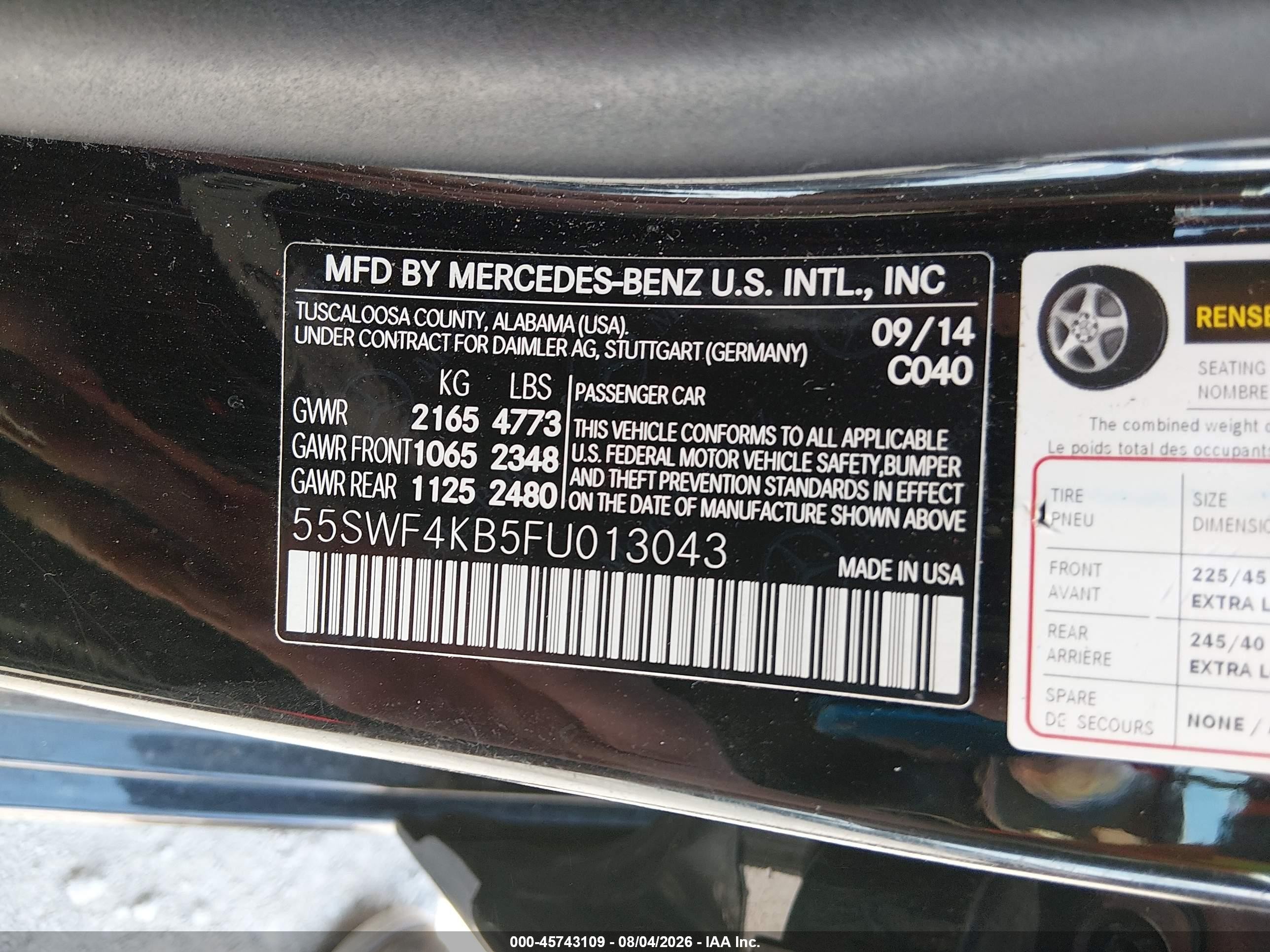 2015 Mercedes-benz C 300 Sport 4matic Black vin: 55SWF4KB5FU013043