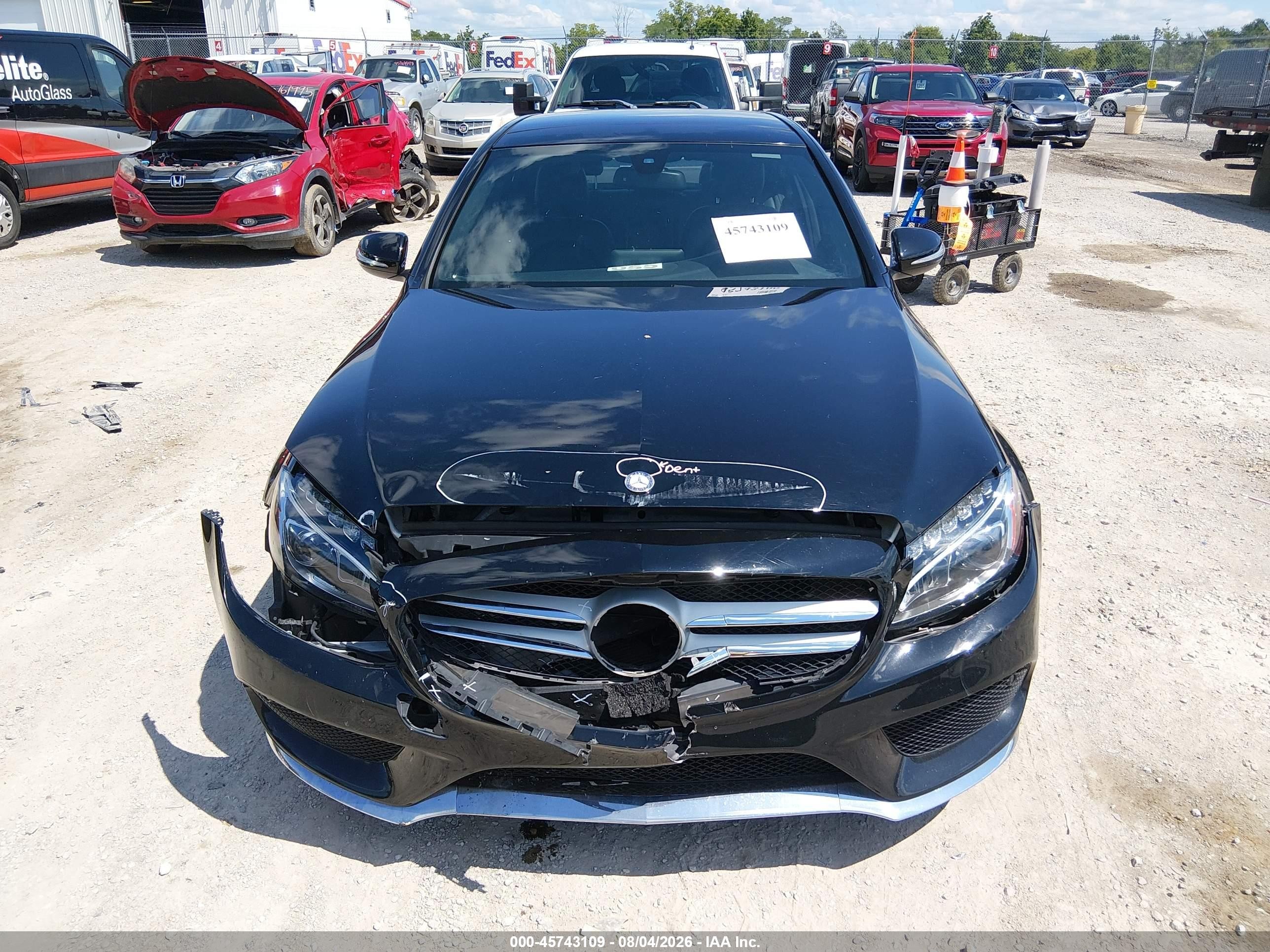 2015 Mercedes-benz C 300 Sport 4matic Black vin: 55SWF4KB5FU013043