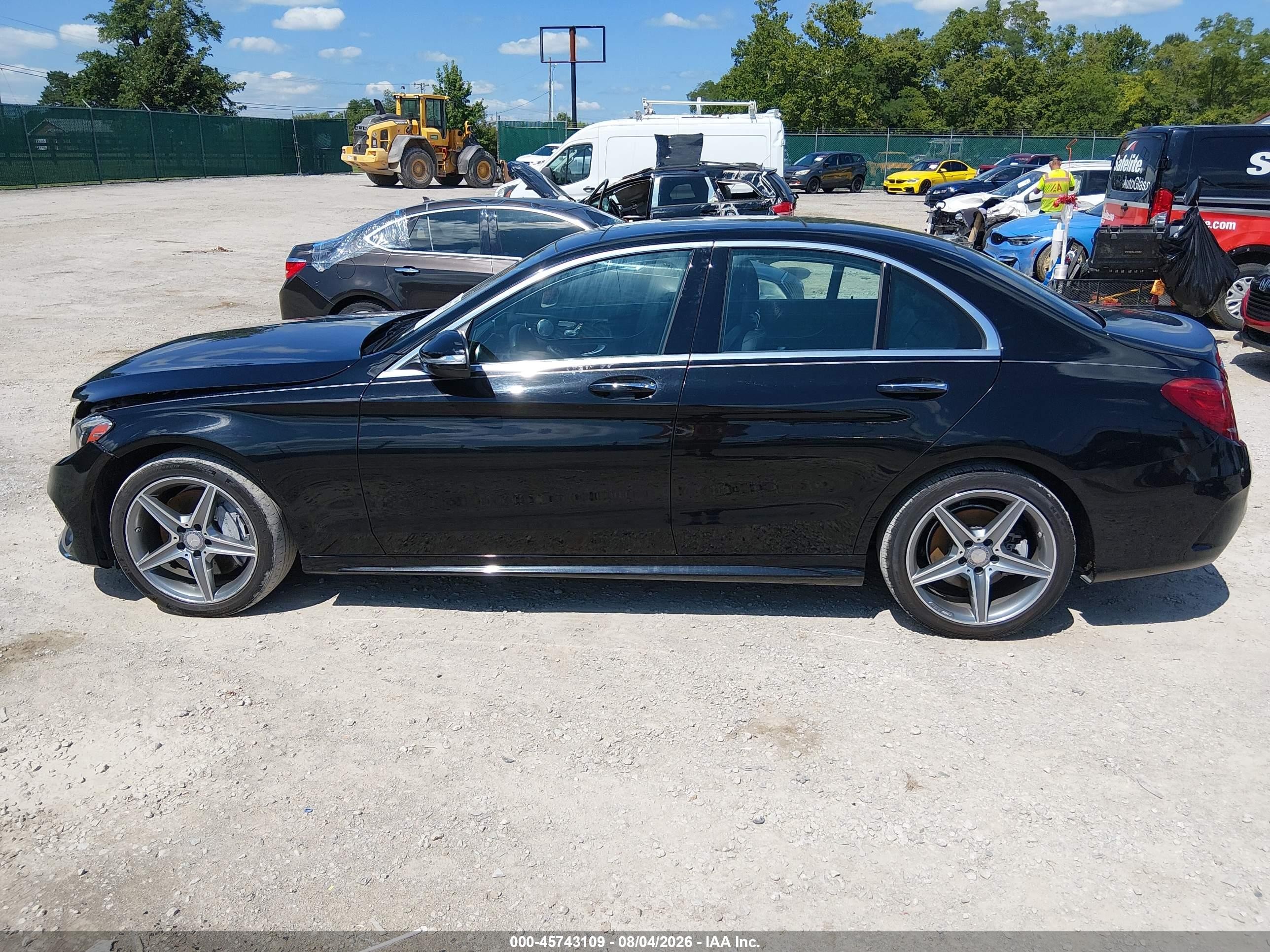 2015 Mercedes-benz C 300 Sport 4matic Black vin: 55SWF4KB5FU013043