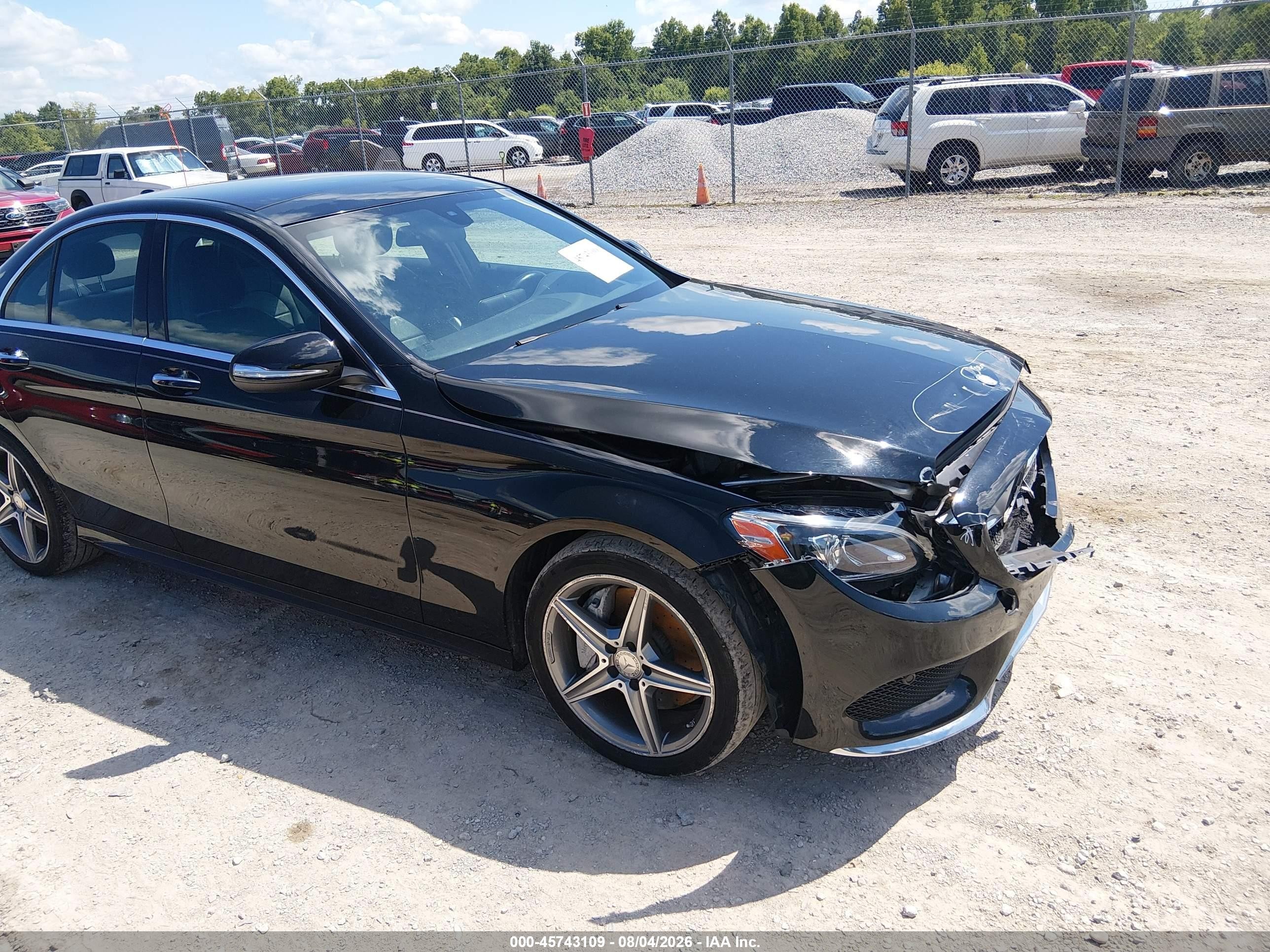 2015 Mercedes-benz C 300 Sport 4matic Black vin: 55SWF4KB5FU013043