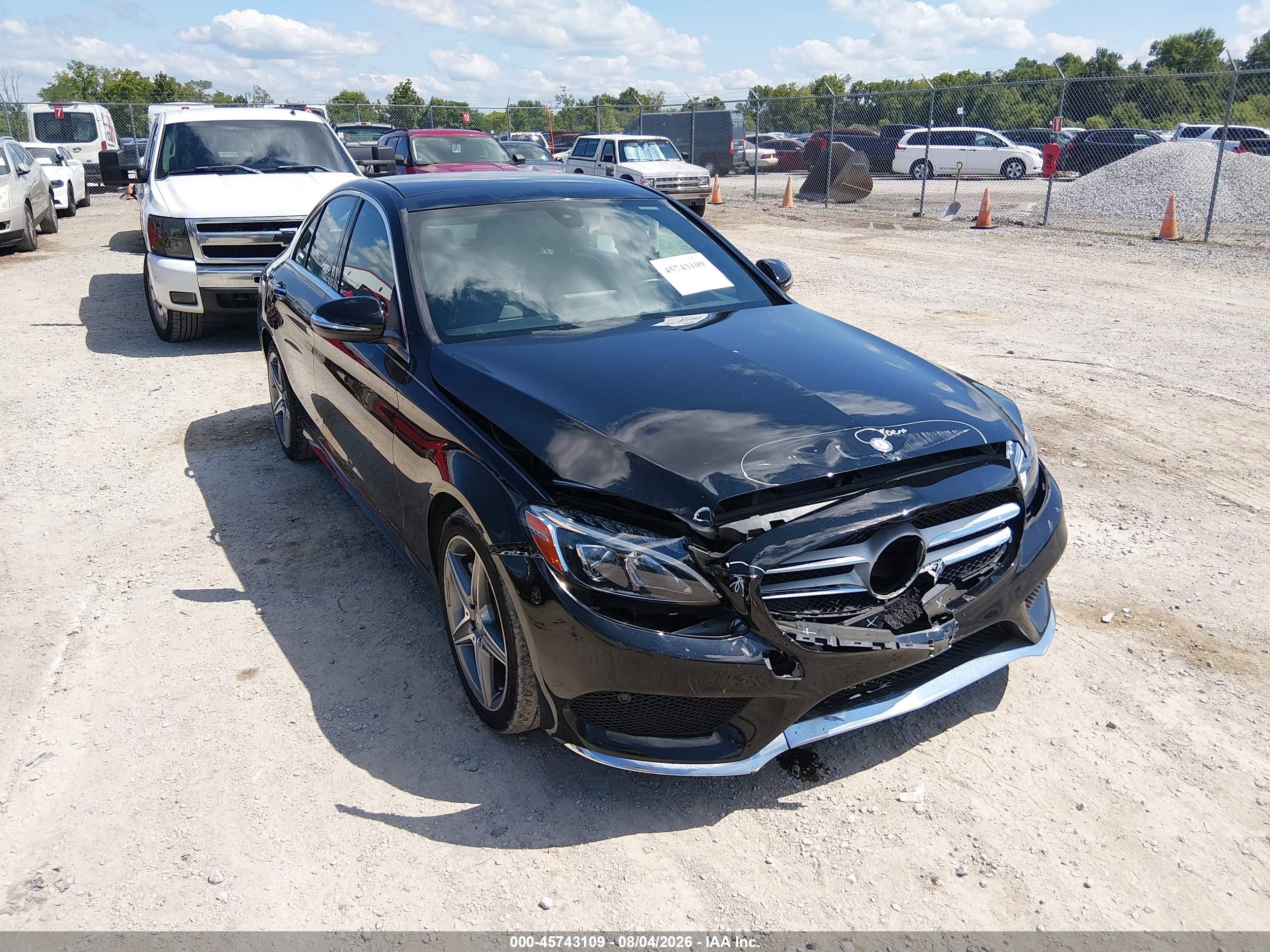 2015 Mercedes-benz C 300 Sport 4matic Black vin: 55SWF4KB5FU013043