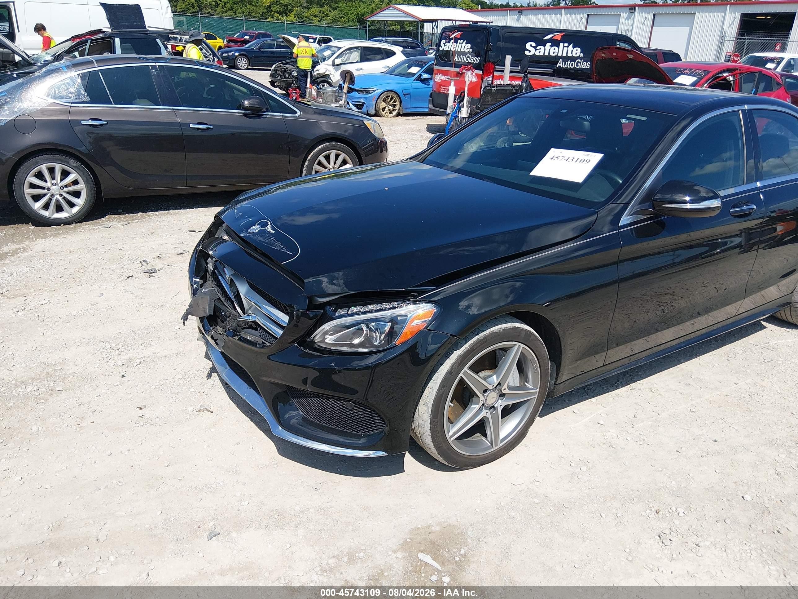 2015 Mercedes-benz C 300 Sport 4matic Black vin: 55SWF4KB5FU013043