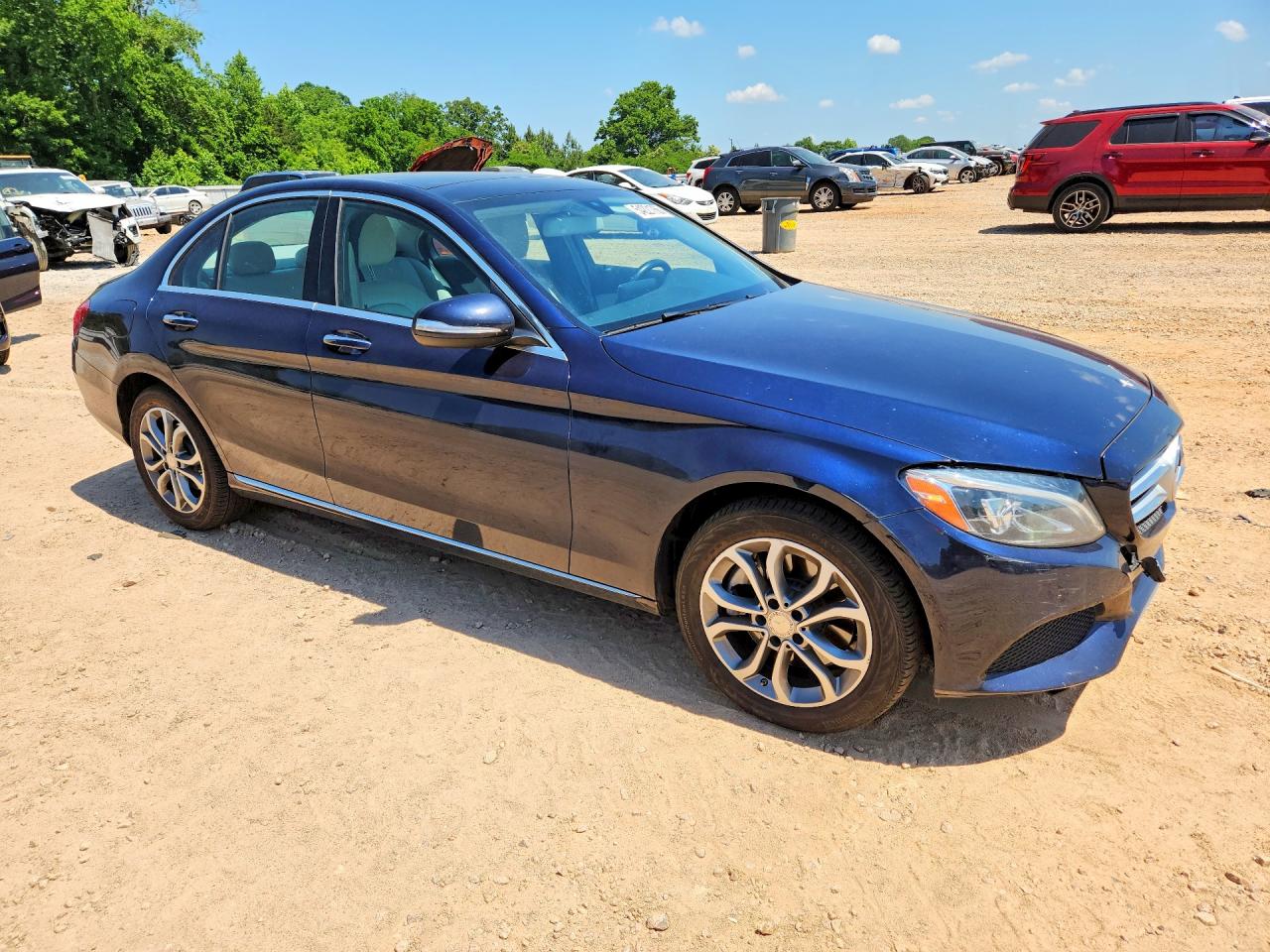 2015 Mercedes-benz C 300 4matic Blue vin: 55SWF4KB5FU018808