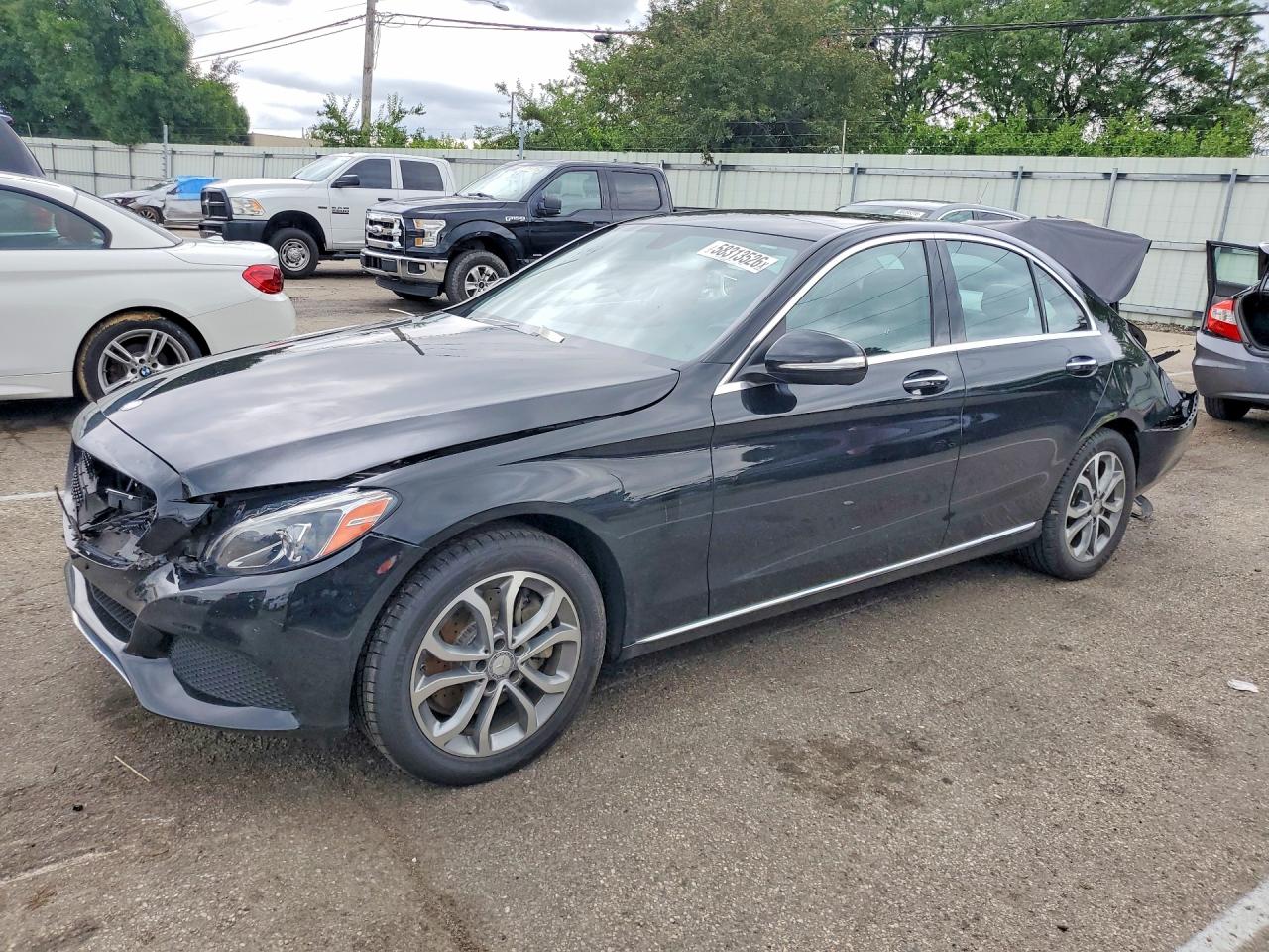 2015 Mercedes-benz C 300 4matic Black vin: 55SWF4KB5FU049086