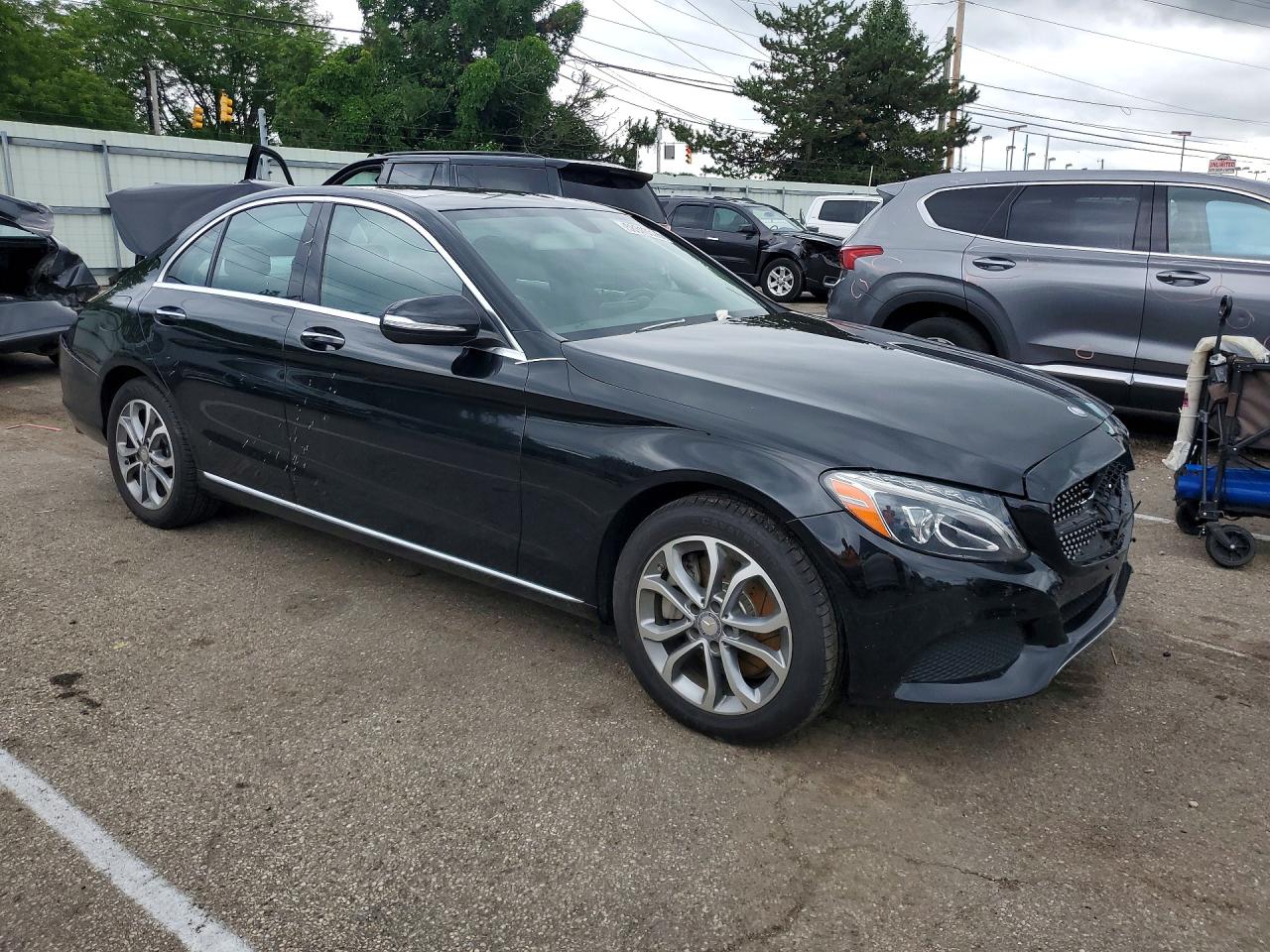 2015 Mercedes-benz C 300 4matic Black vin: 55SWF4KB5FU049086