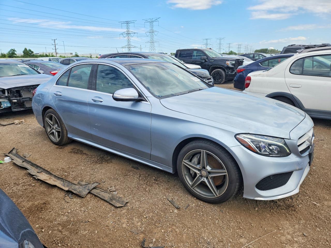 2015 Mercedes-benz C 300 4matic Silver vin: 55SWF4KB5FU072173