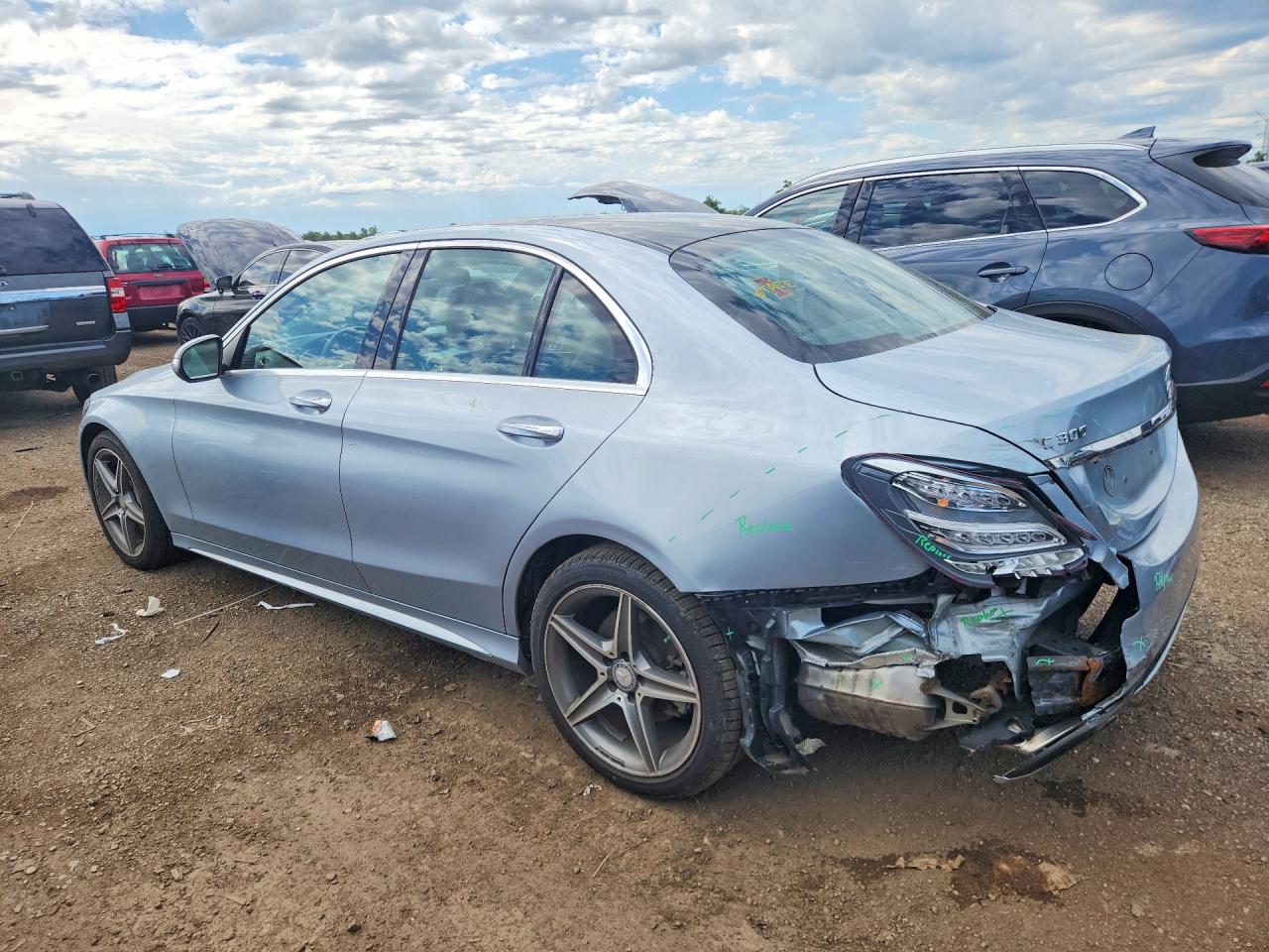 2015 Mercedes-benz C 300 4matic Silver vin: 55SWF4KB5FU072173