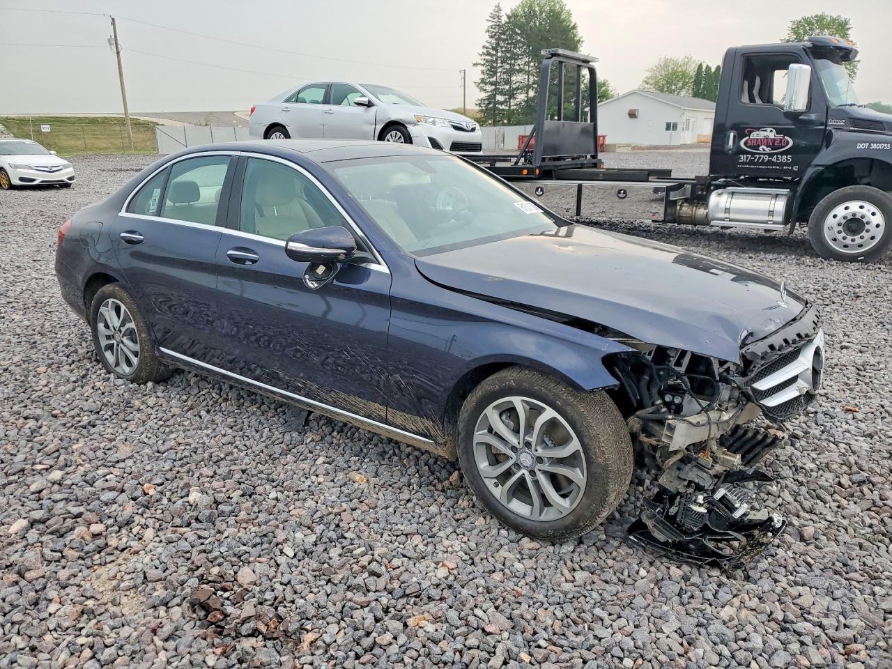 2015 Mercedes-benz C 300 4matic Blue vin: 55SWF4KB5FU078989
