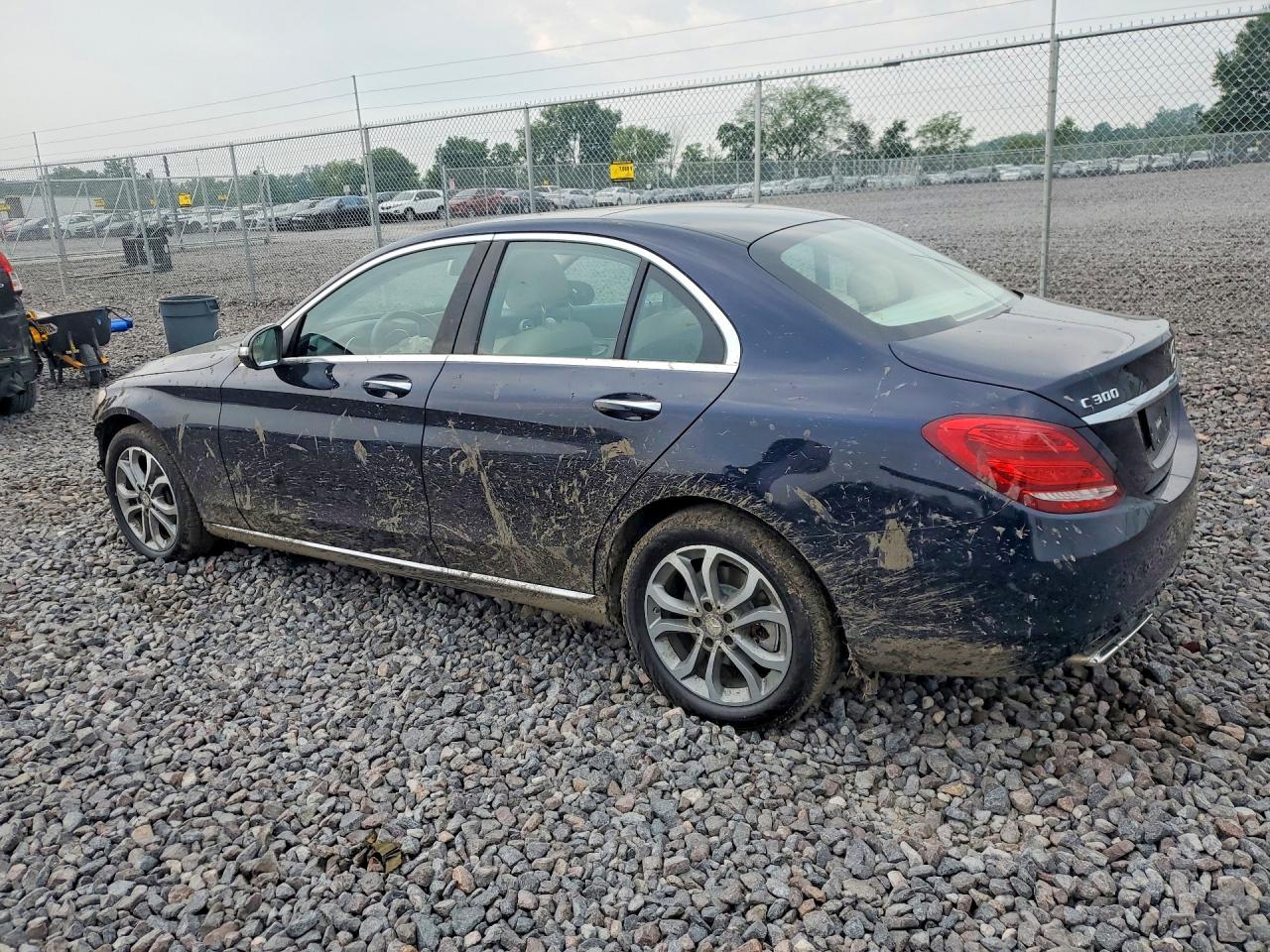 2015 Mercedes-benz C 300 4matic Blue vin: 55SWF4KB5FU078989
