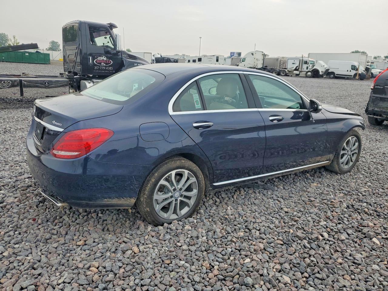 2015 Mercedes-benz C 300 4matic Blue vin: 55SWF4KB5FU078989