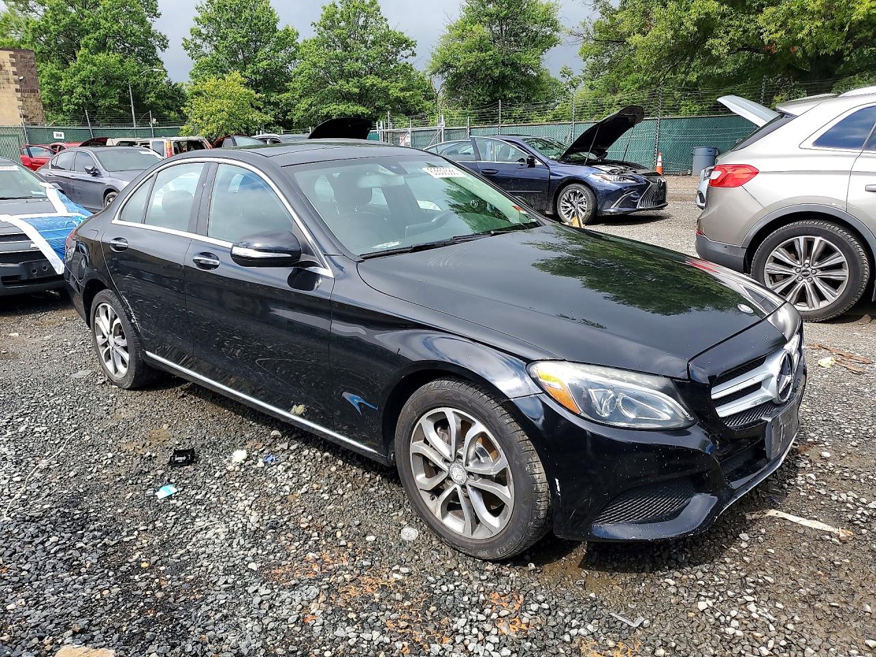 2015 Mercedes-benz C 300 4matic Black vin: 55SWF4KB5FU082735