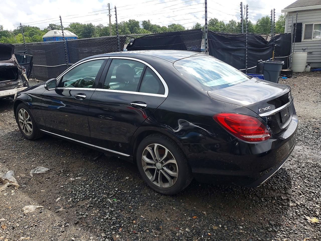 2015 Mercedes-benz C 300 4matic Black vin: 55SWF4KB5FU082735