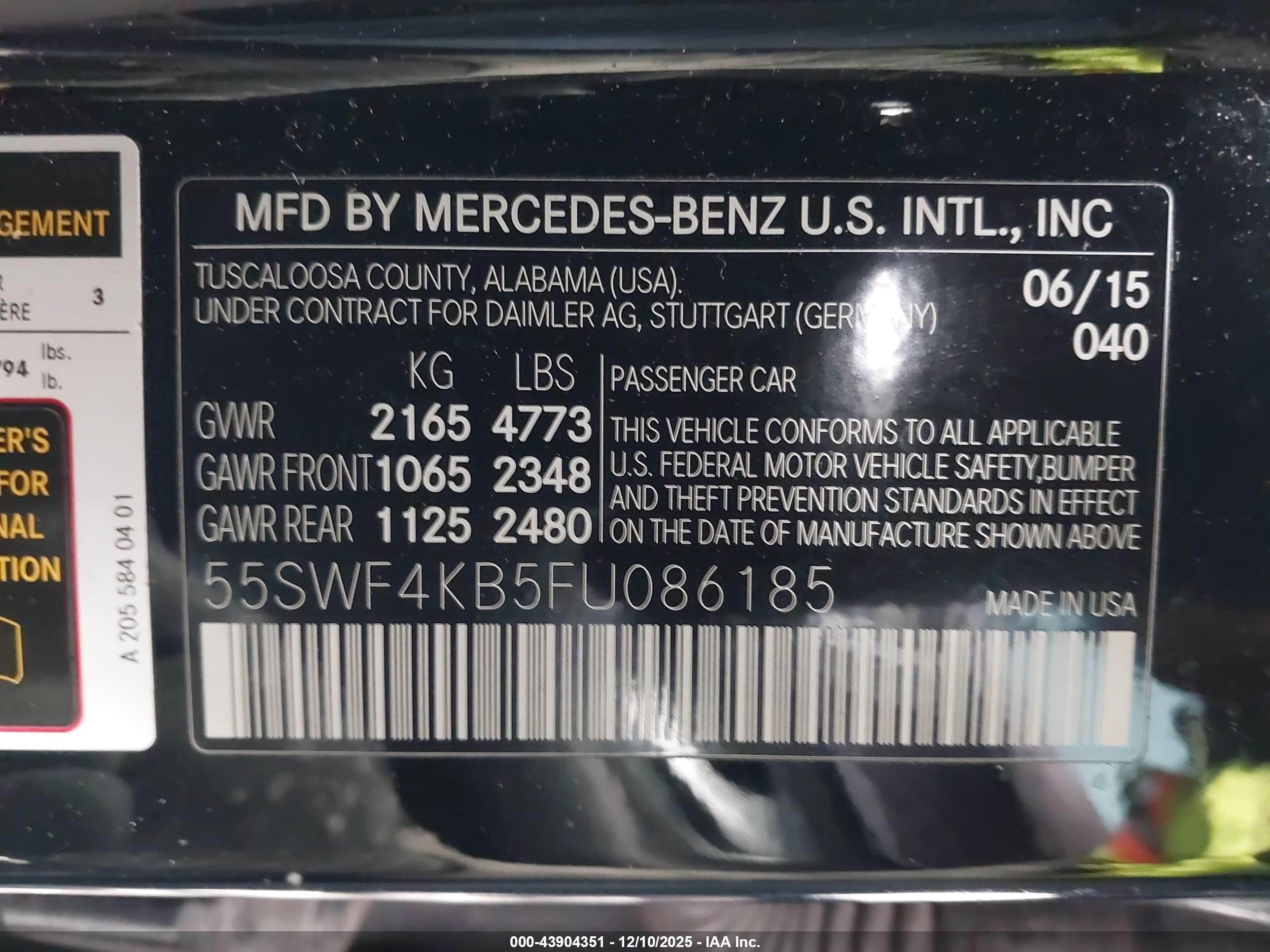 2015 Mercedes-benz C 300 Sport 4matic Черный vin: 55SWF4KB5FU086185