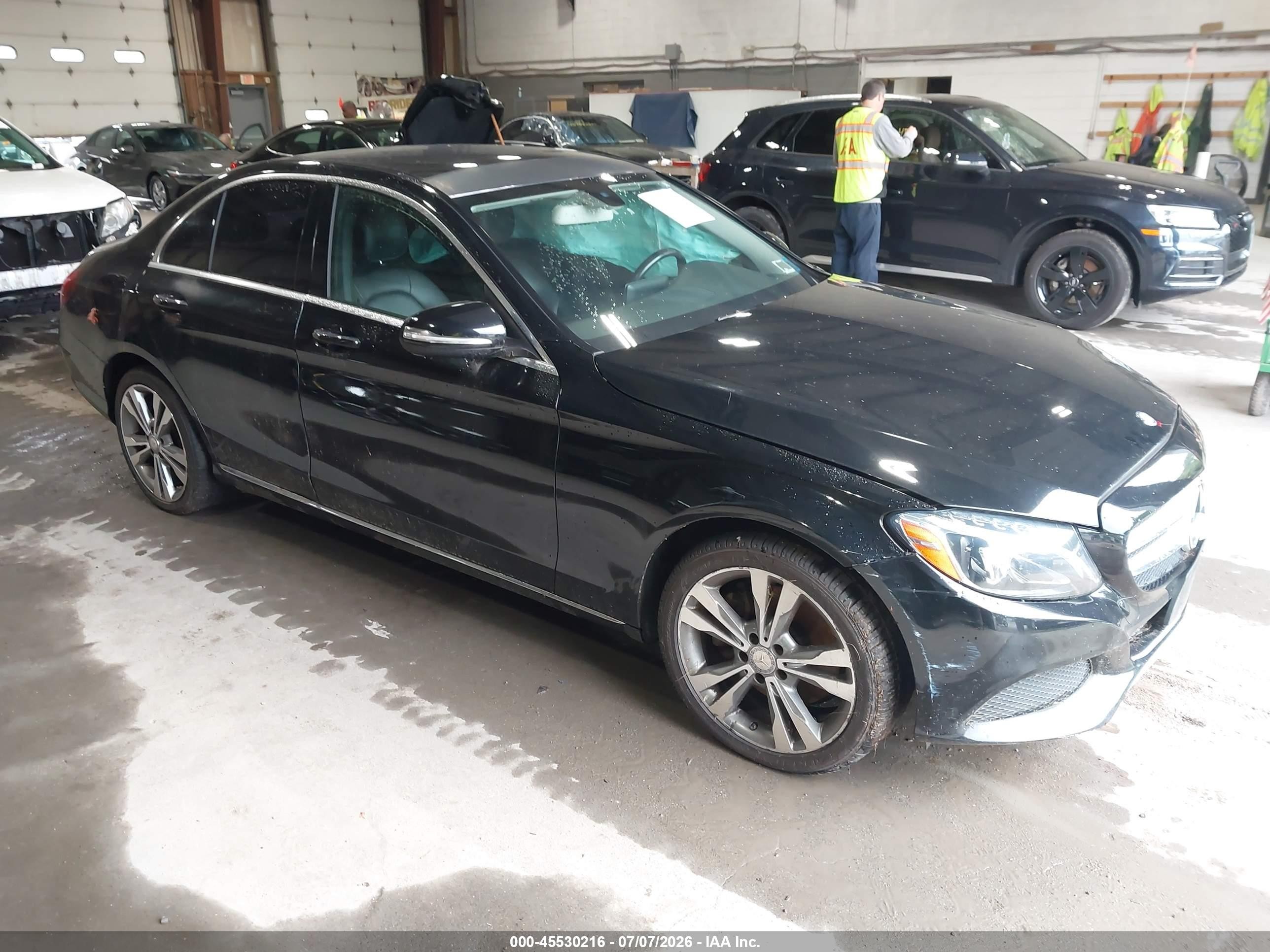 2015 Mercedes-benz C 300 4matic Black vin: 55SWF4KB6FU002228