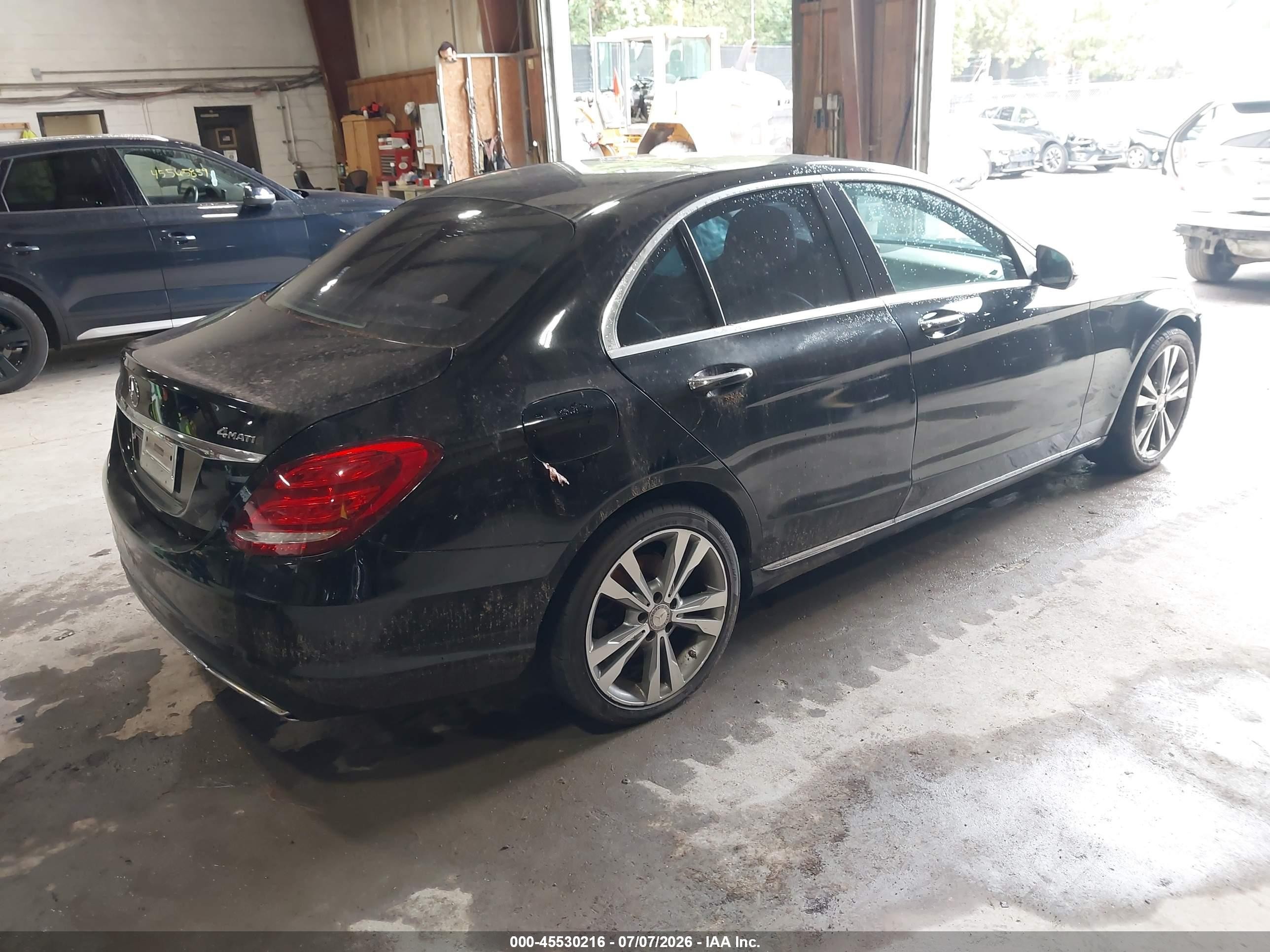 2015 Mercedes-benz C 300 4matic Black vin: 55SWF4KB6FU002228