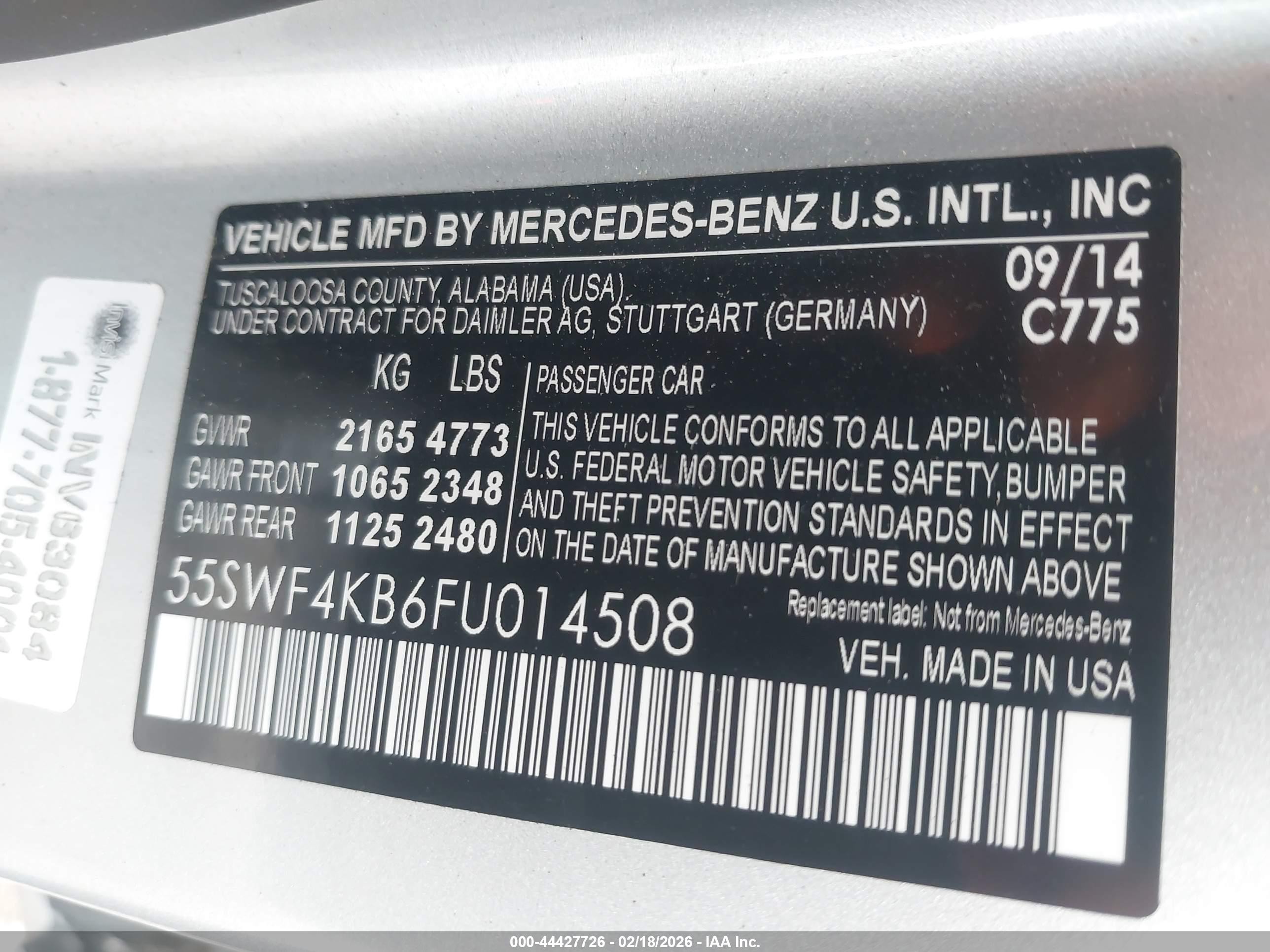 2015 Mercedes-benz C 300 4matic Silver vin: 55SWF4KB6FU014508