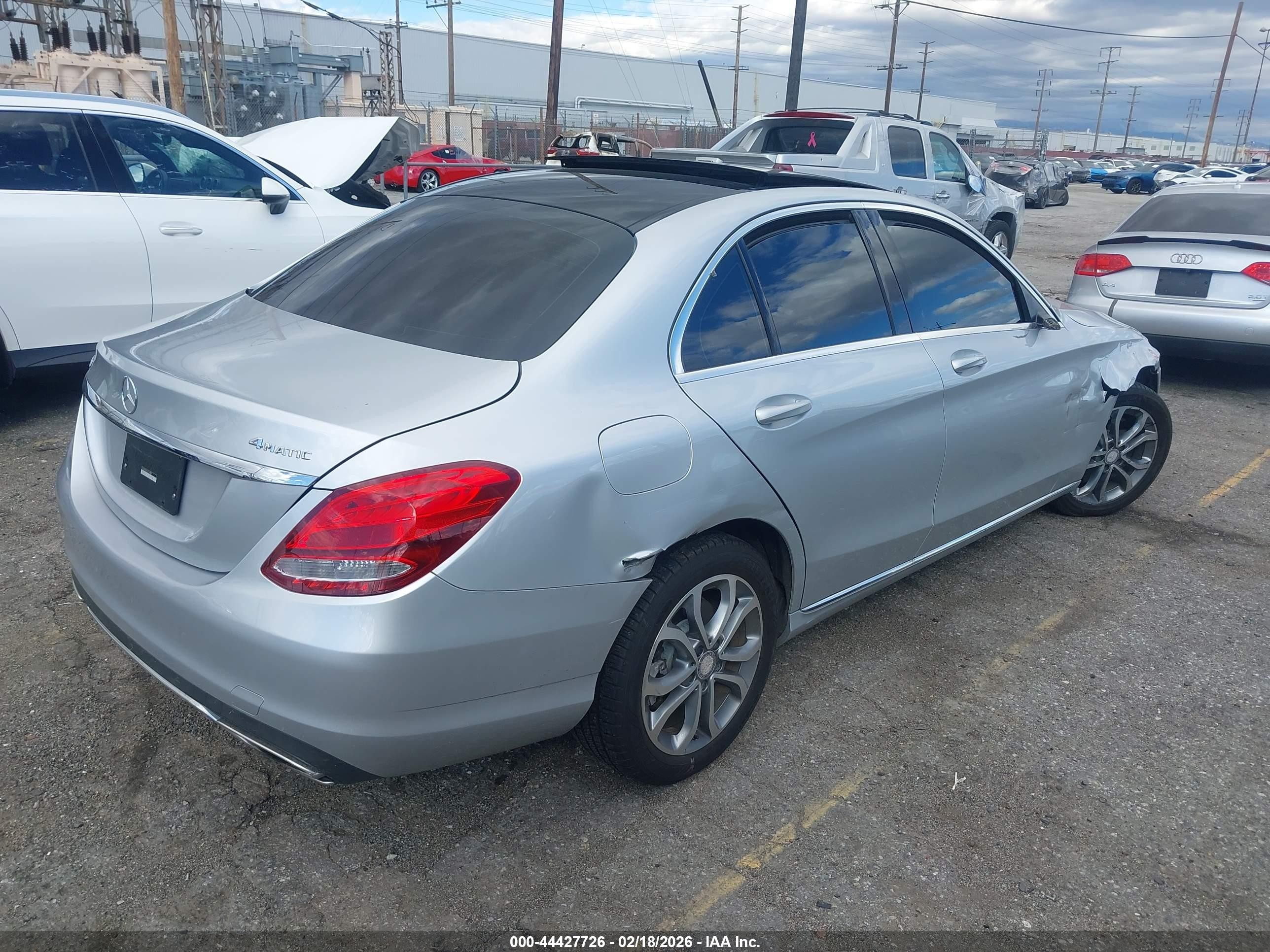 2015 Mercedes-benz C 300 4matic Silver vin: 55SWF4KB6FU014508