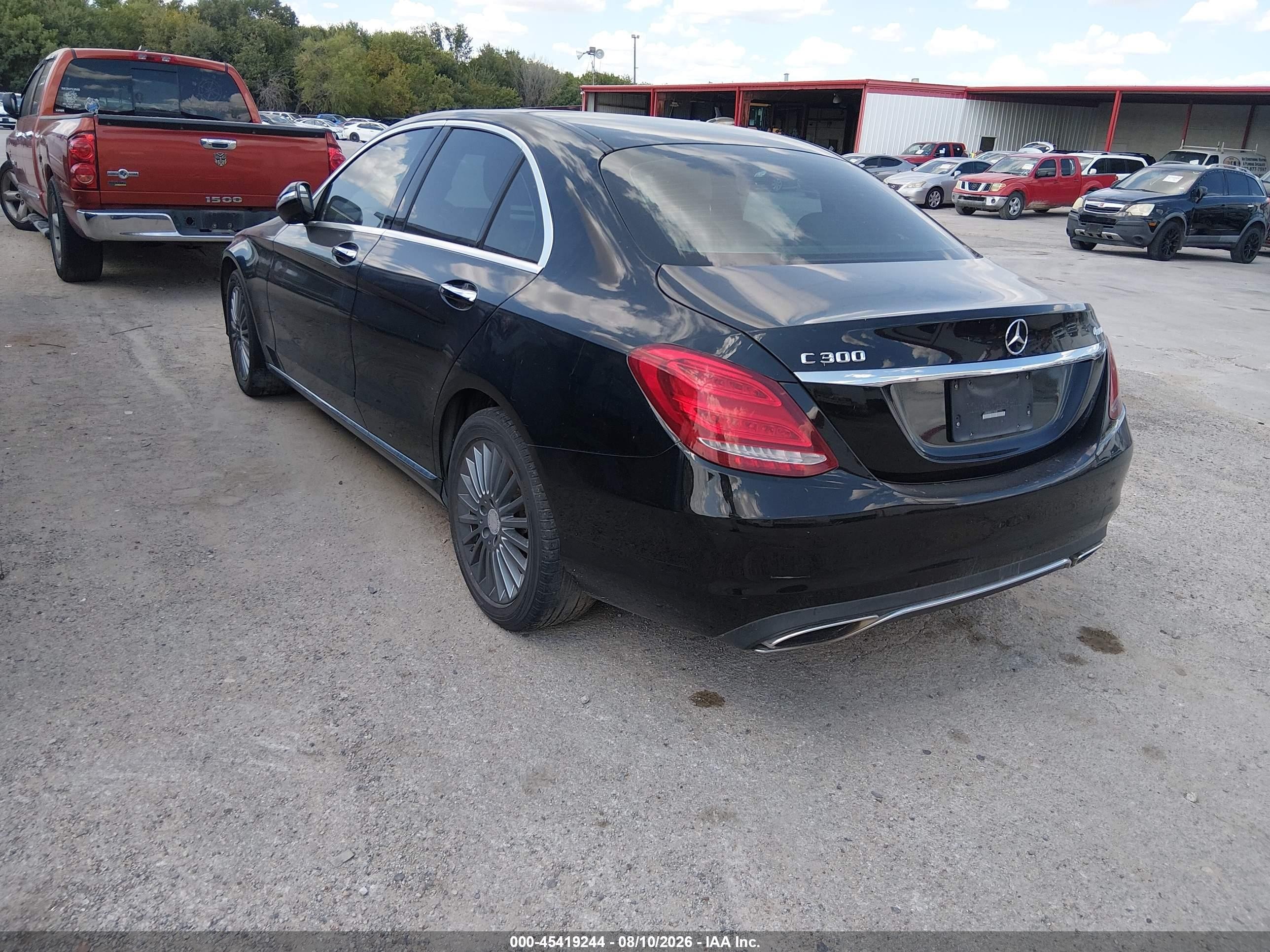 2015 Mercedes-benz C 300 4matic Black vin: 55SWF4KB6FU018588