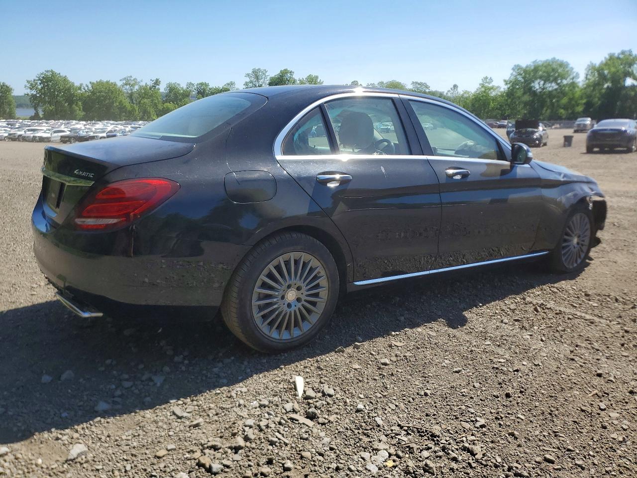 2015 Mercedes-benz C 300 4matic Black vin: 55SWF4KB6FU022074