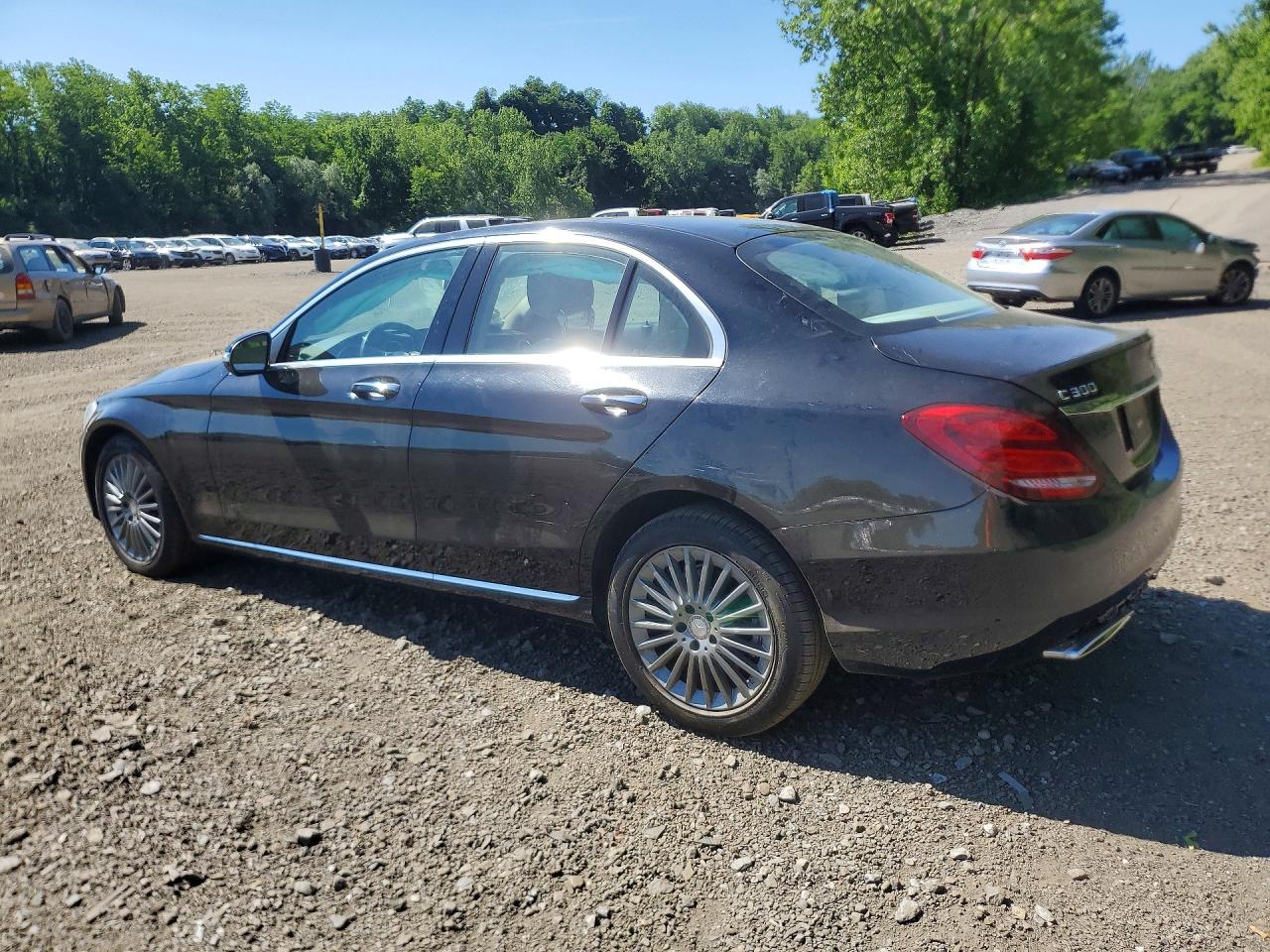 2015 Mercedes-benz C 300 4matic Black vin: 55SWF4KB6FU022074