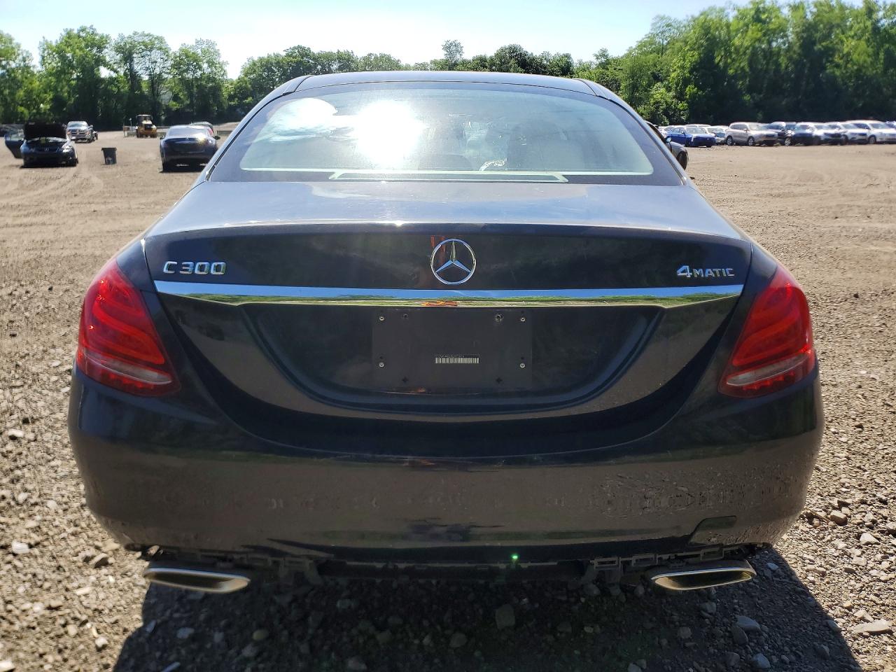2015 Mercedes-benz C 300 4matic Black vin: 55SWF4KB6FU022074