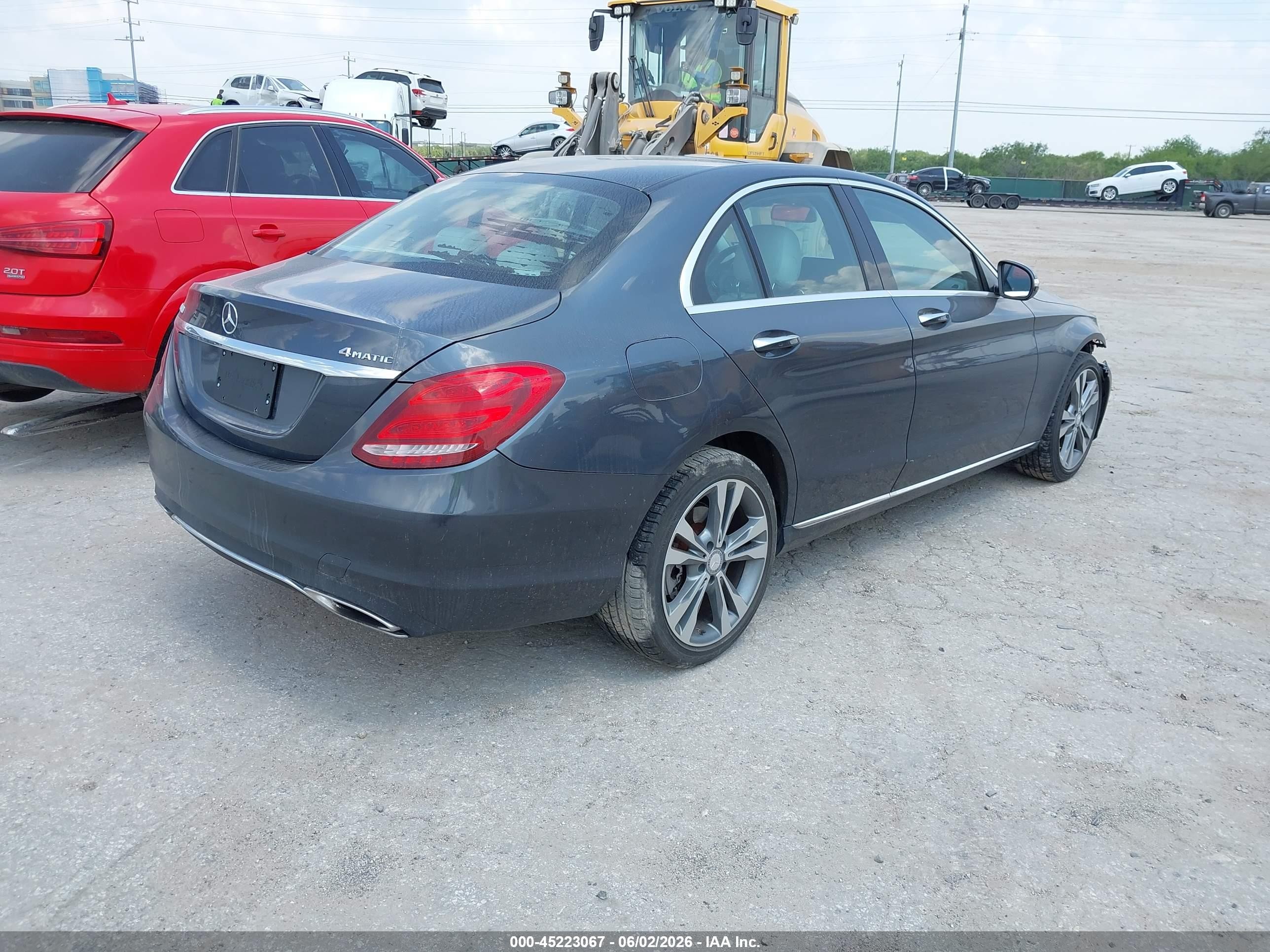 2015 Mercedes-benz C 300 4matic Gray vin: 55SWF4KB6FU039232