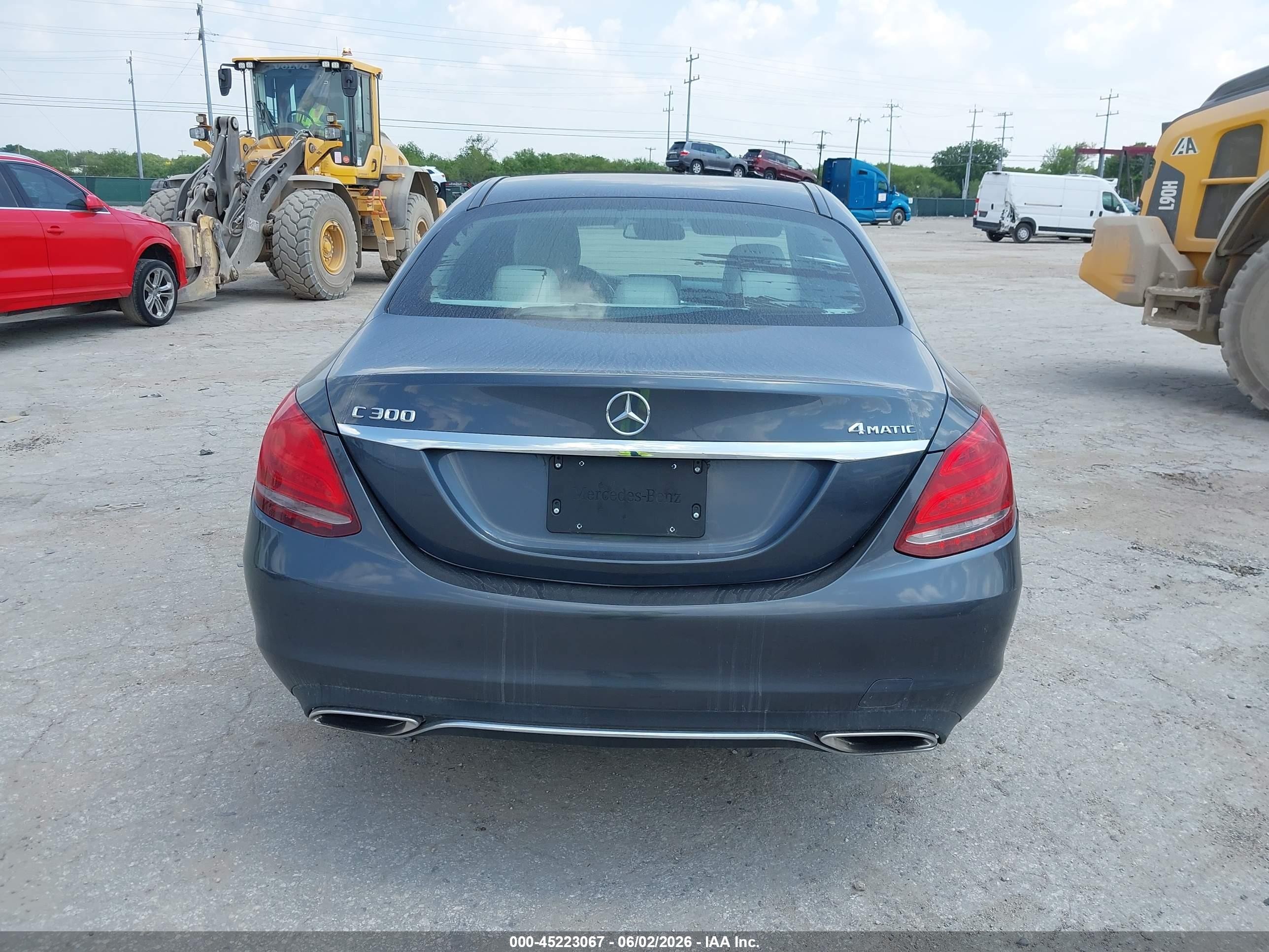 2015 Mercedes-benz C 300 4matic Gray vin: 55SWF4KB6FU039232