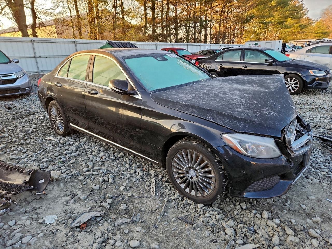 2015 Mercedes-benz C 300 4matic Black vin: 55SWF4KB6FU039599