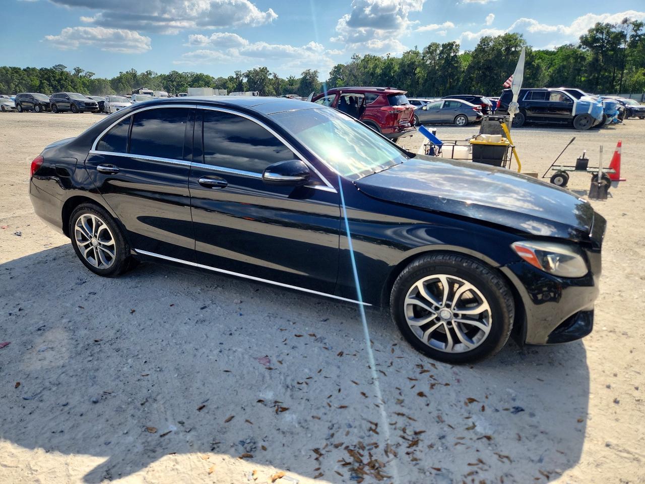 2015 Mercedes-benz C 300 4matic Black vin: 55SWF4KB6FU042373