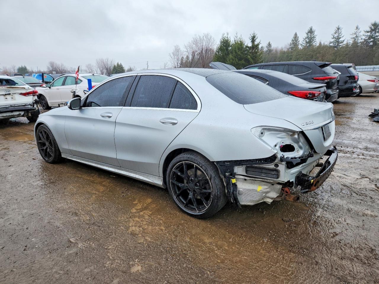 2015 Mercedes-benz C 300 4matic Silver vin: 55SWF4KB6FU045001