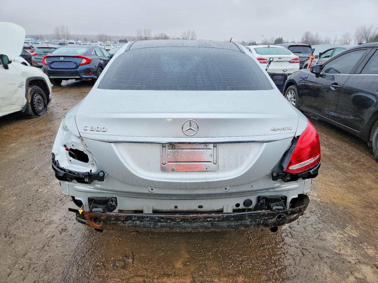 2015 Mercedes-benz C 300 4matic Silver vin: 55SWF4KB6FU045001