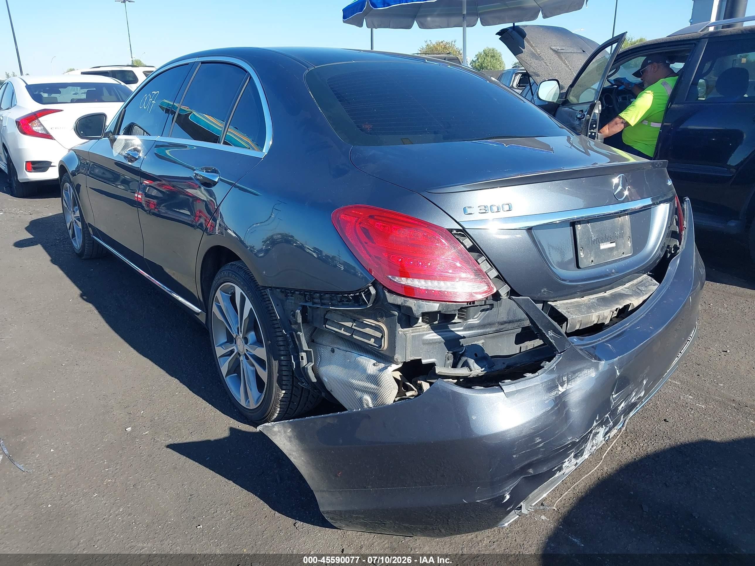 2015 Mercedes-benz C 300 4matic Gray vin: 55SWF4KB6FU053227