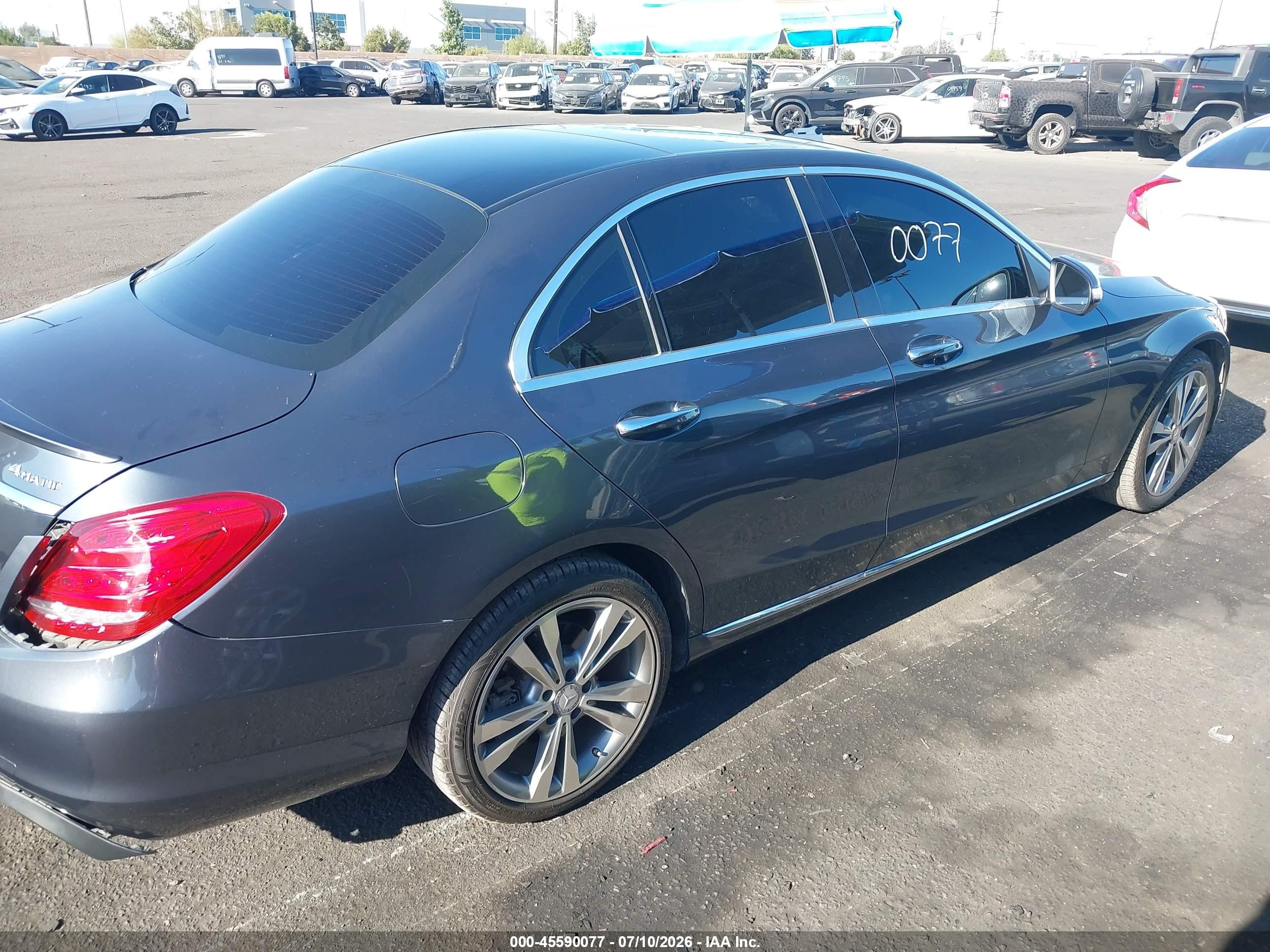 2015 Mercedes-benz C 300 4matic Gray vin: 55SWF4KB6FU053227