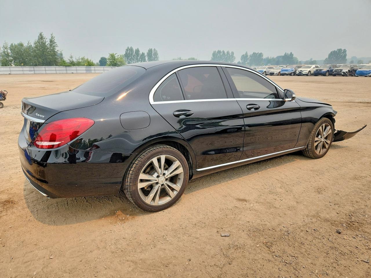 2015 Mercedes-benz C 300 4matic Black vin: 55SWF4KB7FU000763