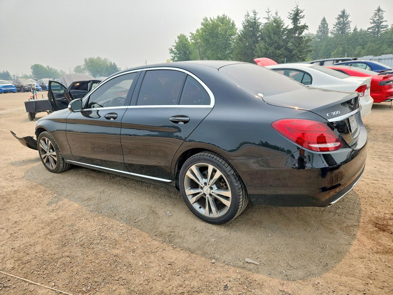 2015 Mercedes-benz C 300 4matic Black vin: 55SWF4KB7FU000763