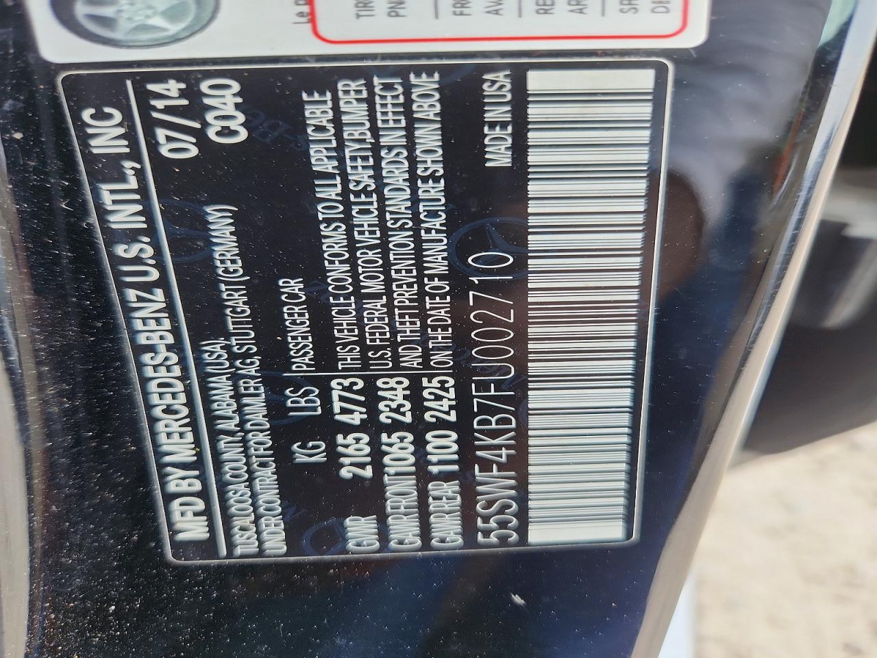 2015 Mercedes-benz C 300 4matic Black vin: 55SWF4KB7FU002710